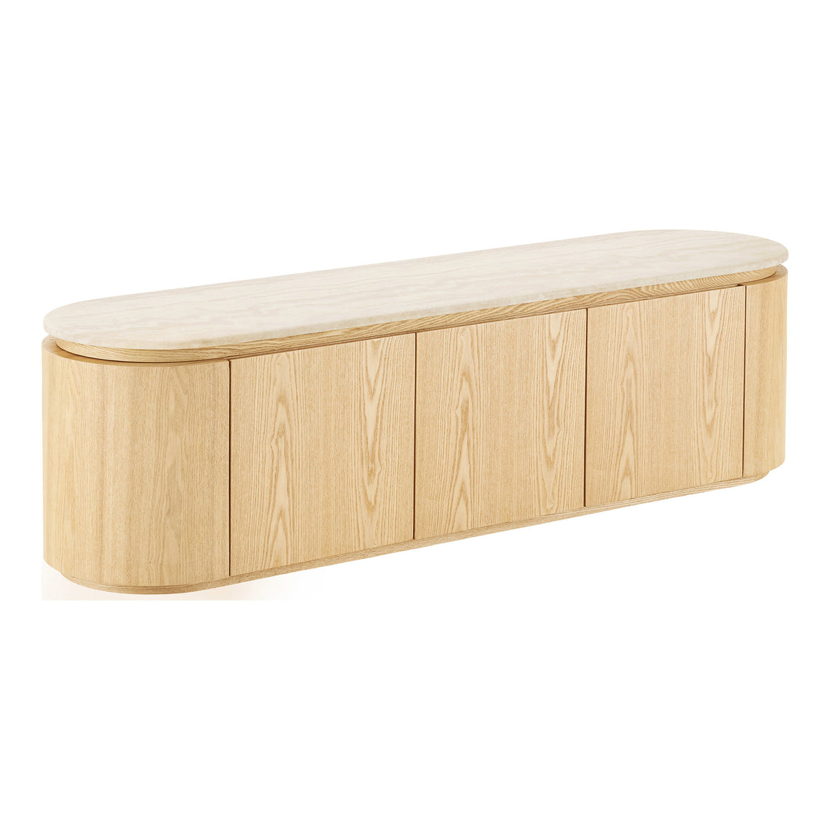 Larvik Tv-Bænk - Tv-Bænk, Granit/Ask Finer, Natur/Off White 160X40X45 Cm ⎮ 5713917046973 ⎮ 3201030 