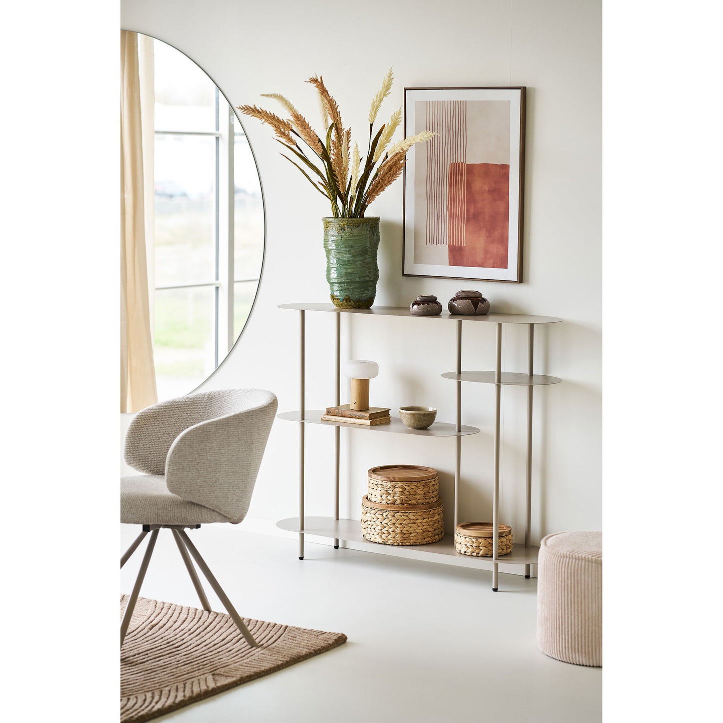 Rieti Reol - Reol, 4 Hylder, Metal, Sand 31X118X97 Cm ⎮ 5713917043071 ⎮ 3251013 