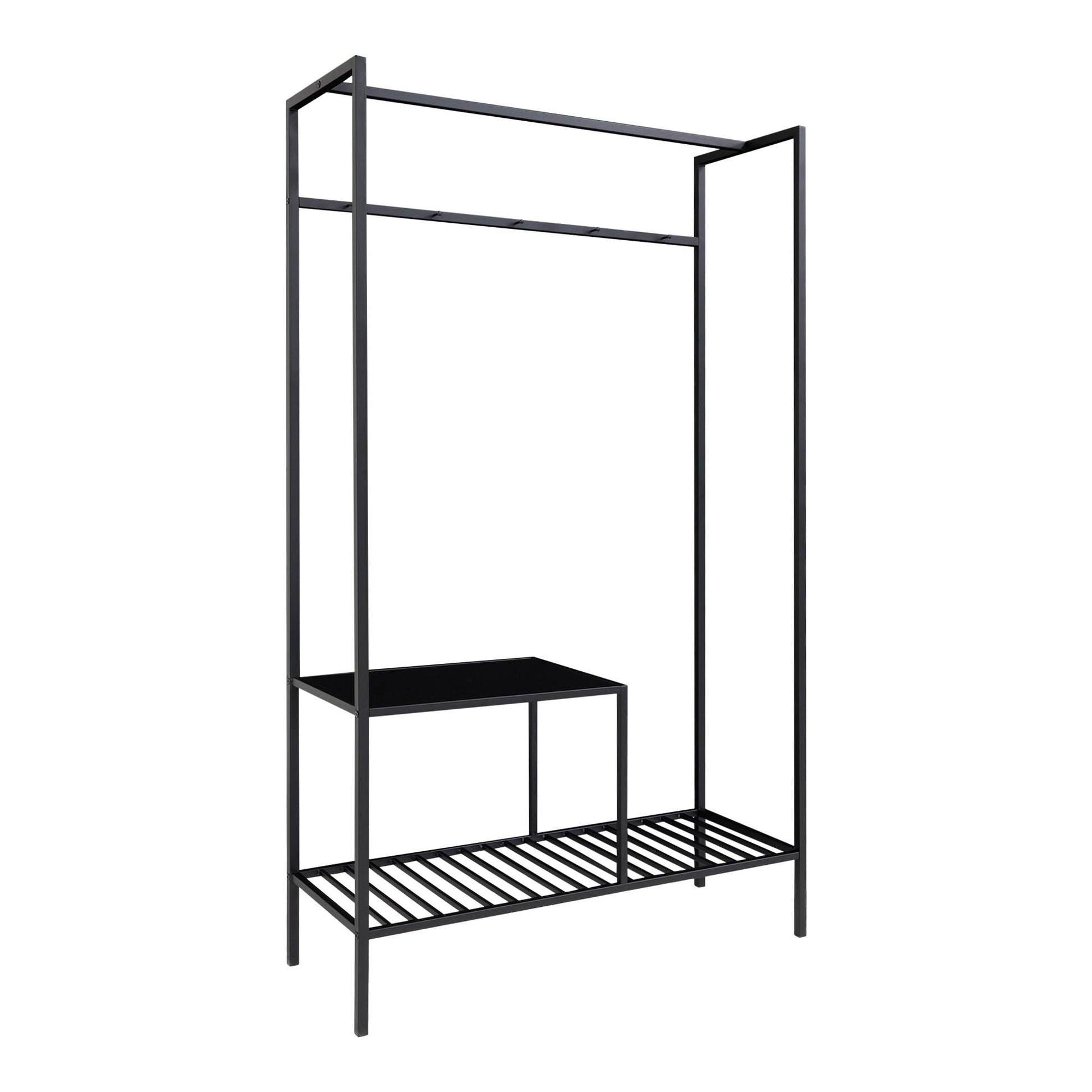 Vita Garderobe - Garderobe, 2 Hylder, Sort, Sort Stel 101X38X170 Cm ⎮ 5713917008902 ⎮ 3604070 