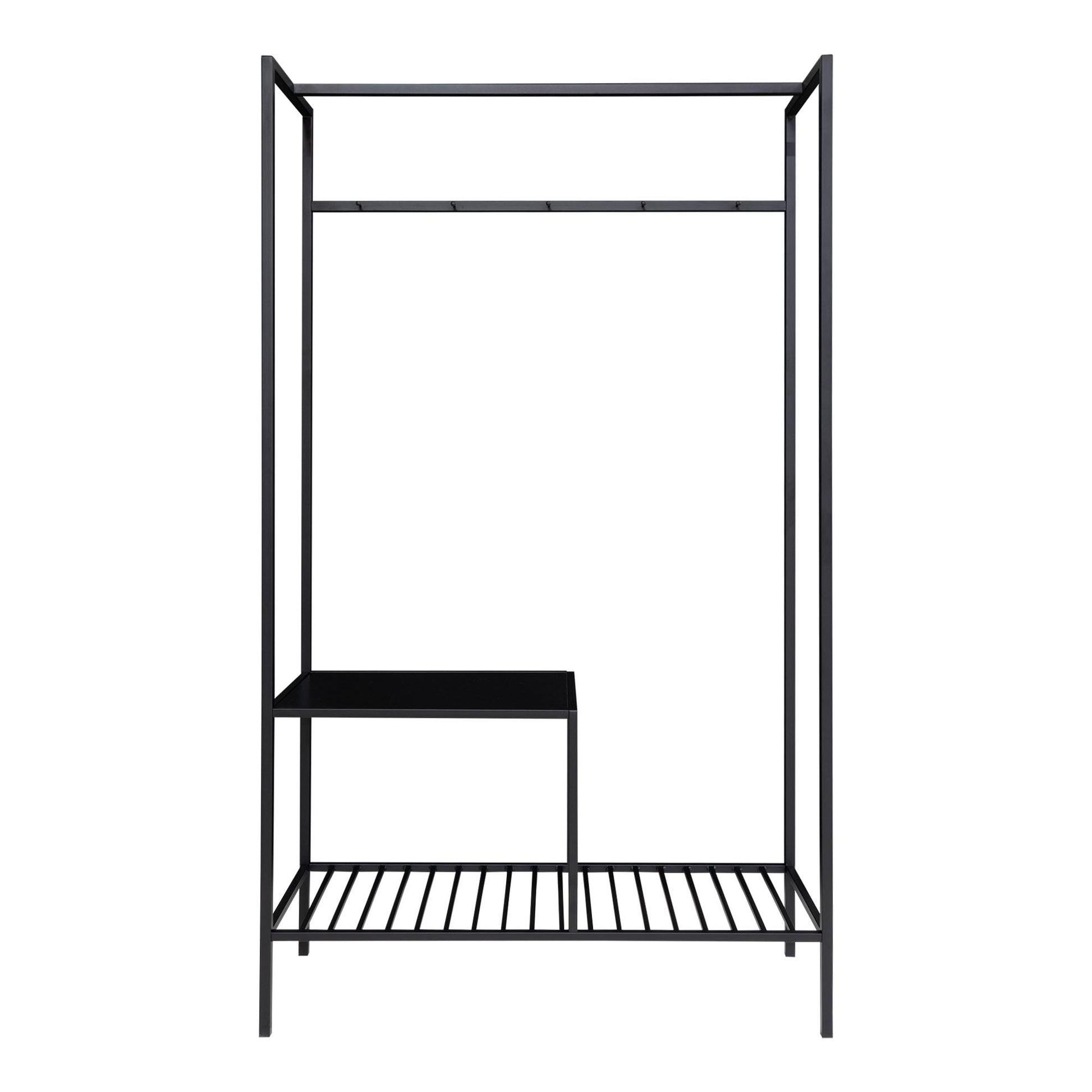 Vita Garderobe - Garderobe, 2 Hylder, Sort, Sort Stel 101X38X170 Cm ⎮ 5713917008902 ⎮ 3604070 