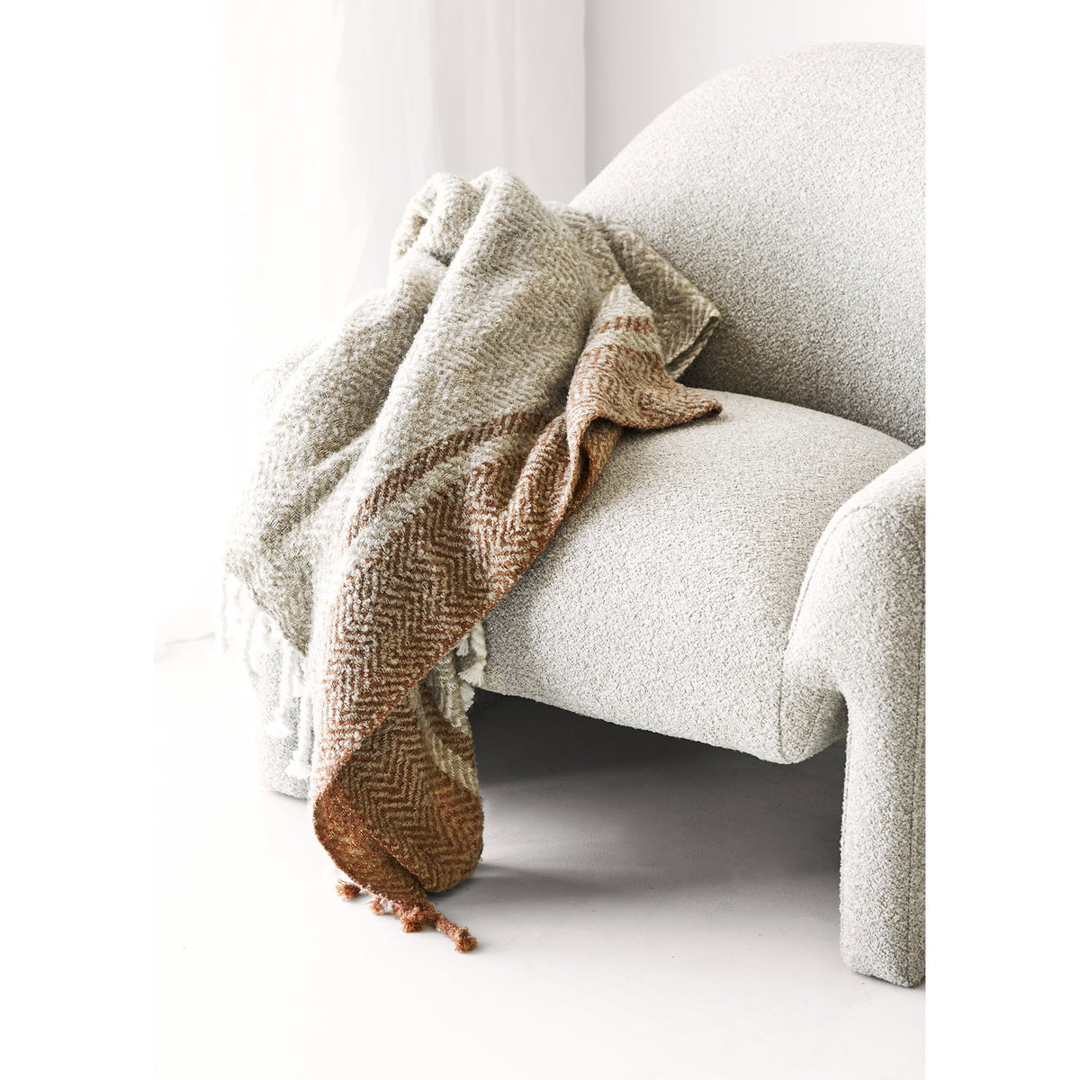 Almora Plaid - Plaid, Beige/Gylden Orange 130X180 Cm ⎮ 5713917046430 ⎮ 3971019 