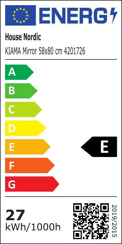 Kiama Spejl  - Spejl Med Led, Antidug Og 3 Lysniveauer, Organisk Form, 58X80 Cm   ⎮ 5713917045969 ⎮ 4201726 