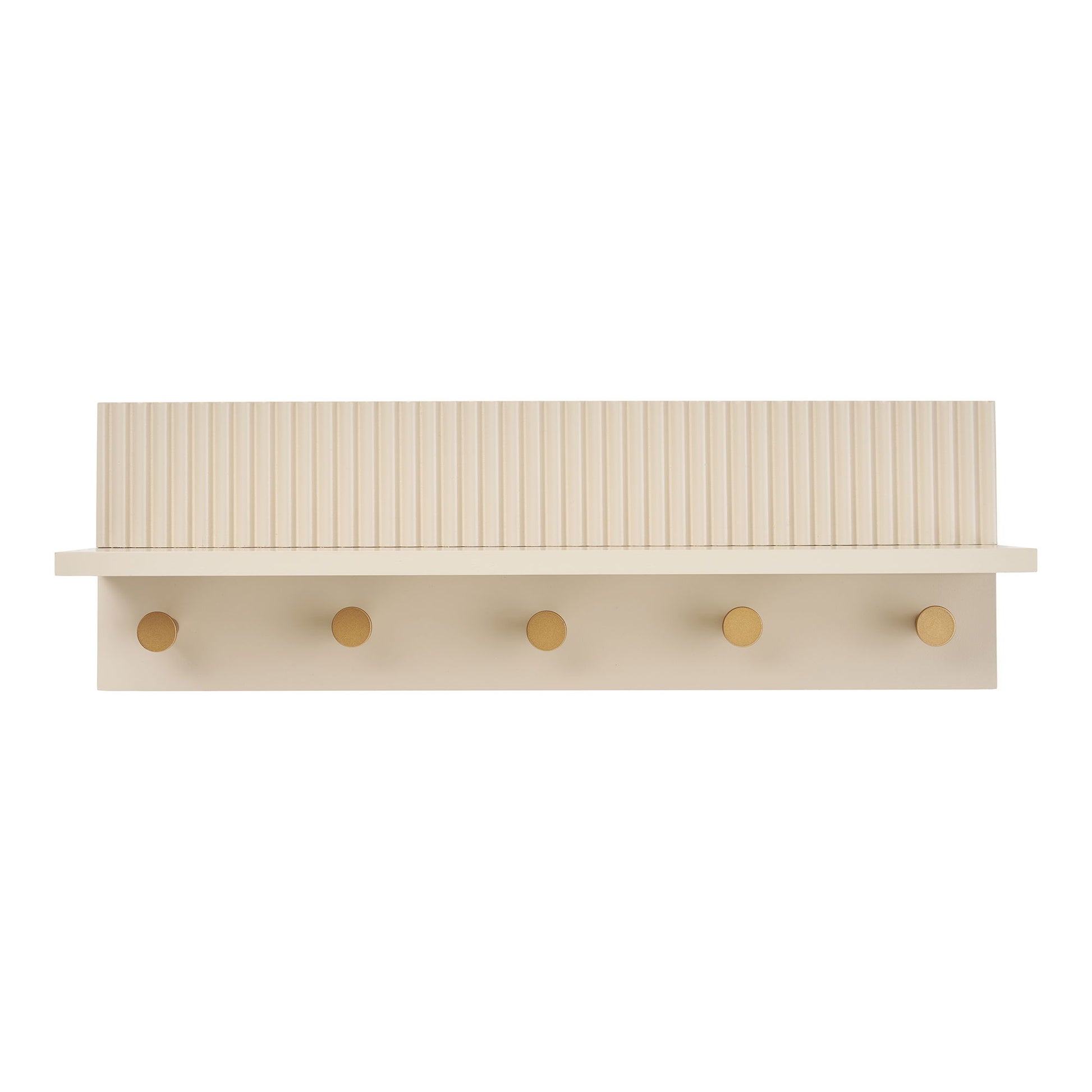 Rocca Væghylde Med Knager - Væghylde Med Knager, Beige 50X12X16 Cm ⎮ 5713917038282 ⎮ 4292041 