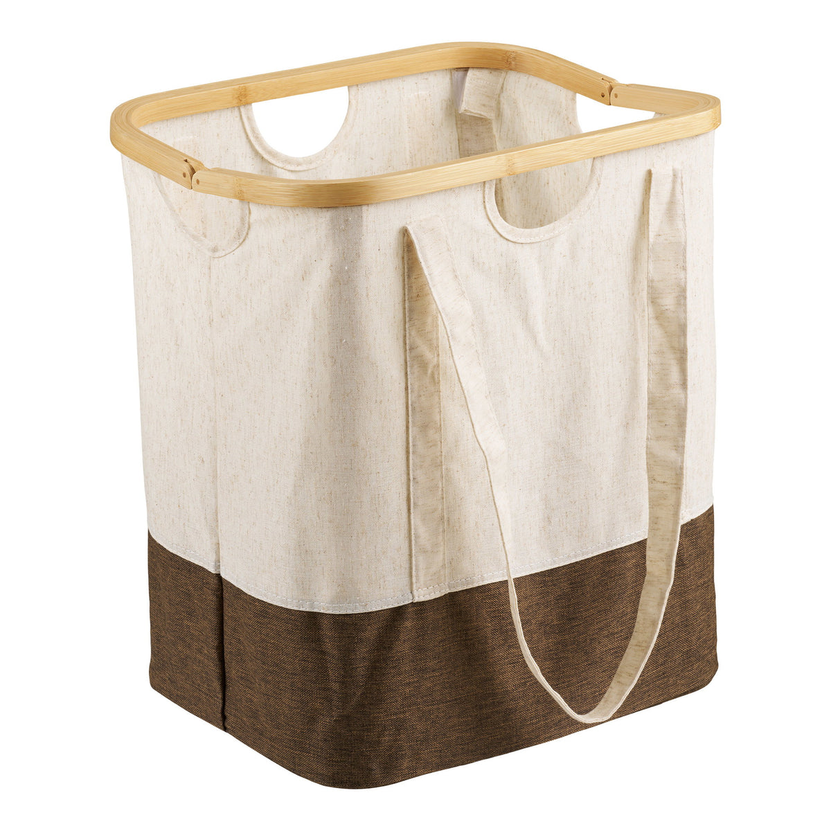 Noto Vasketøjspose - Vasketøjspose, Bambus/Stof, Off White/Brun, 40X30X45 Cm ⎮ 5713917045389 ⎮ 4390003 