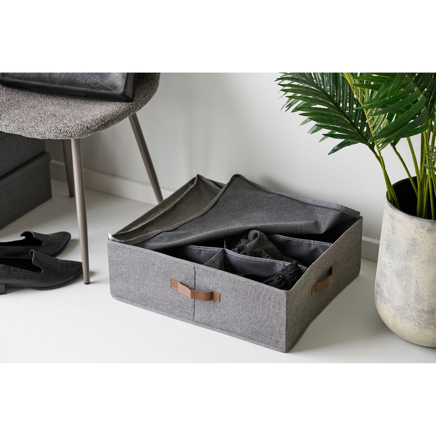 Noto Opbevarings Boks - Opbevarings Boks, Stof, Mørkegrå 56X47X18 Cm ⎮ 5713917041398 ⎮ 4401572 