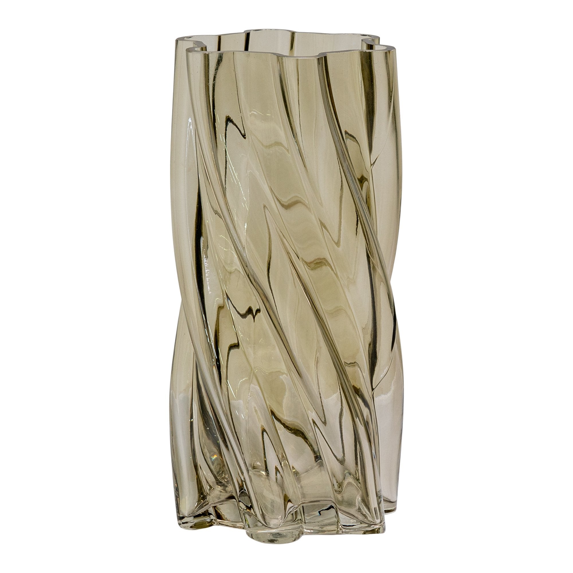 Vase - Vase, Mundblæst Glas, Røget Grøn, Ø12,5X25 Cm ⎮ 5713917029228 ⎮ 4441379 
