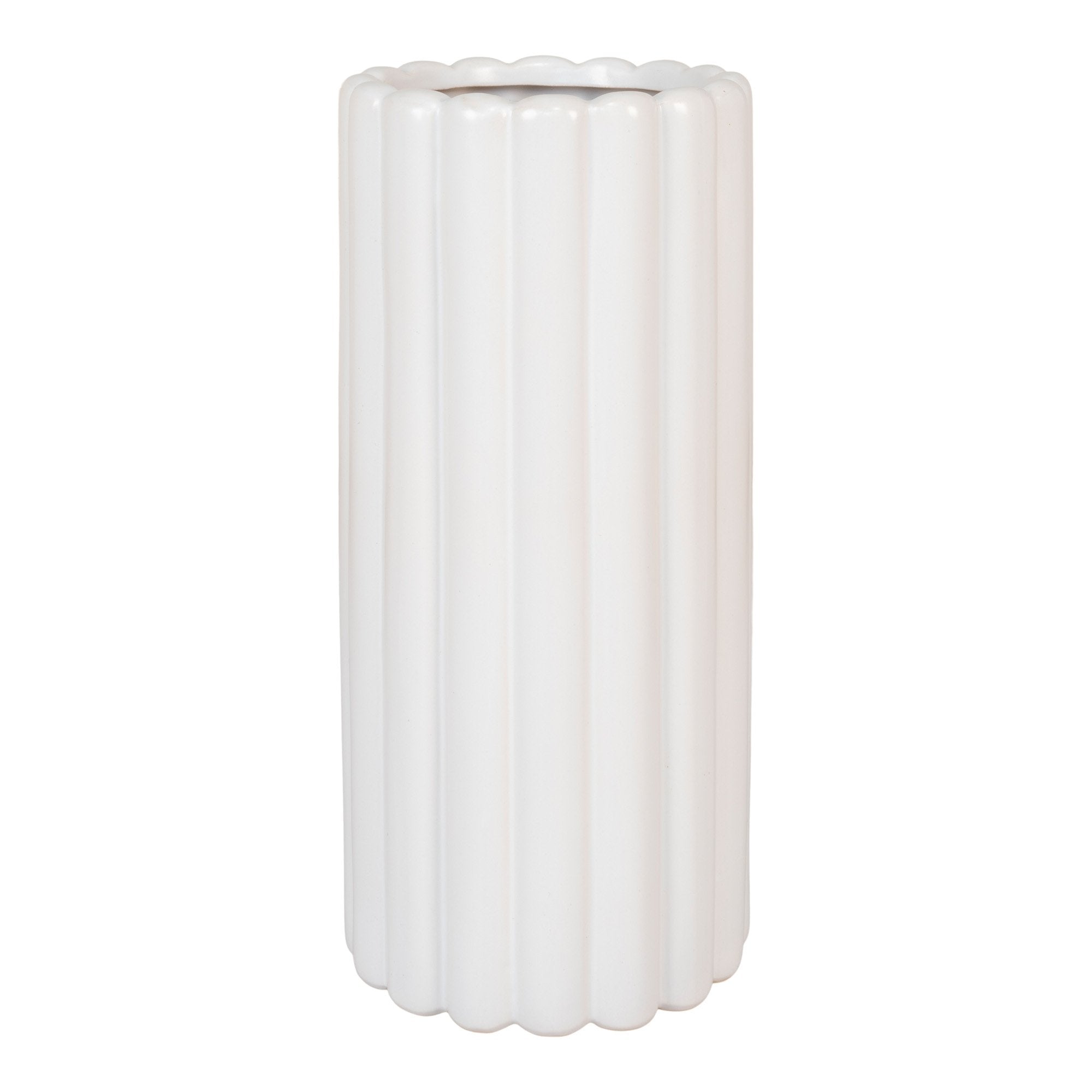 Vase - Vase I Keramik, Hvid, Cylinder, Ø11X25 Cm ⎮ 5713917021321 ⎮ 4441717 