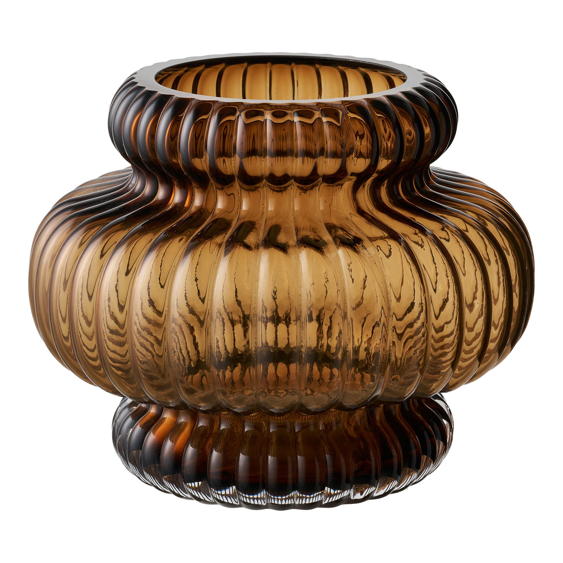 Vase - Vase, Mundblæst Glas, Smoked Brun Ø20X16 Cm ⎮ 5713917035939 ⎮ 4441791 