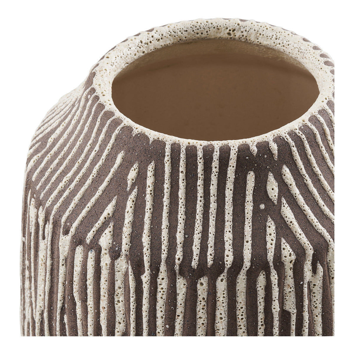 Vase - Vase, Keramik, Brun/Hvid, Ø18X28,5Cm ⎮ 5713917045778 ⎮ 4442078 