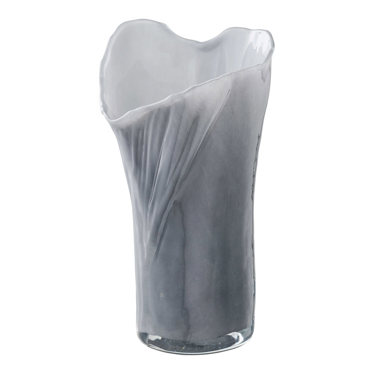 Vase - Vase, Mundblæst Glas, Grå/Hvid, 13X12,5X24 Cm ⎮ 5713917046034 ⎮ 4442080 
