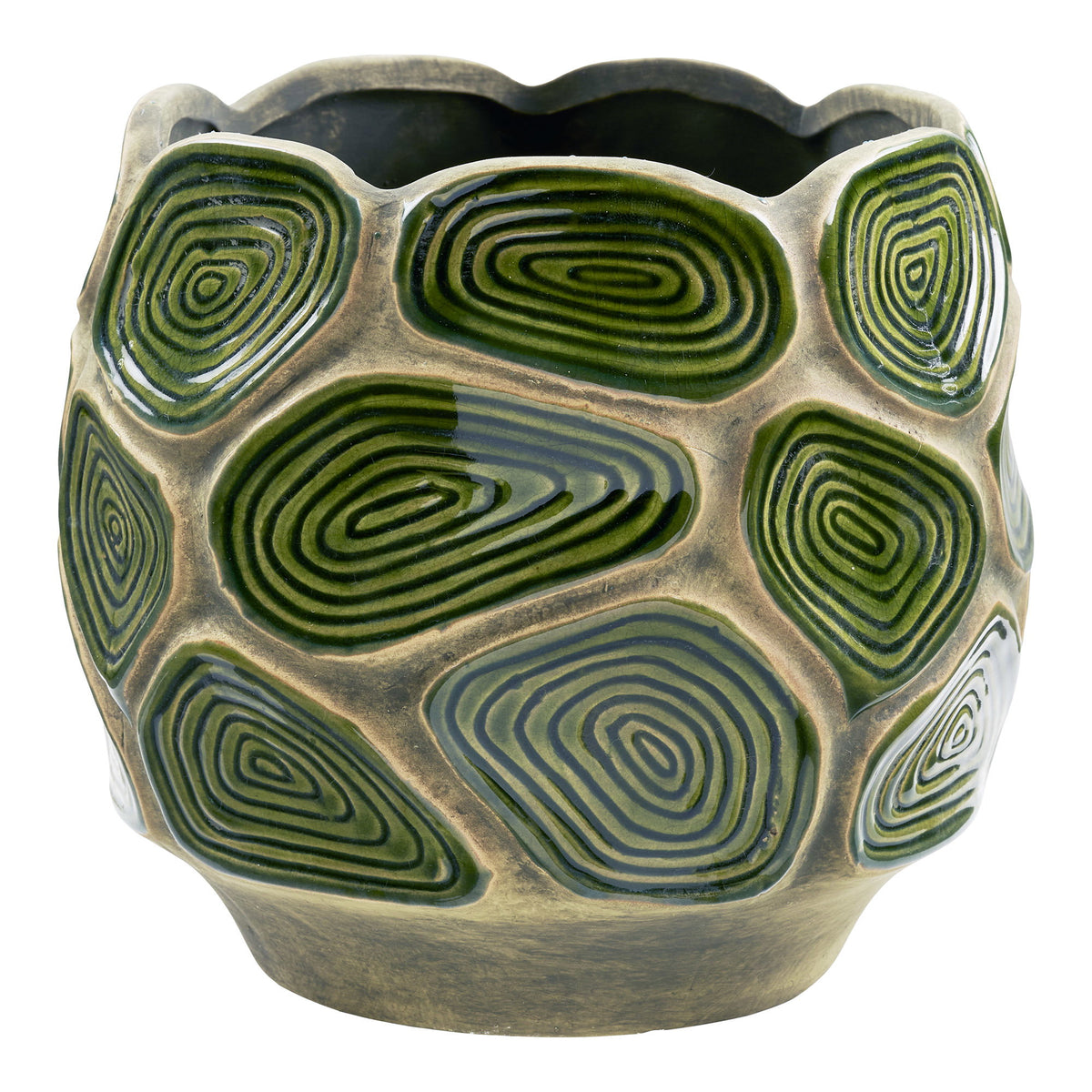 Urtepotte - Urtepotte, Keramik, Mørk Skov Grøn/Brun, Ø18X16 Cm ⎮ 5713917045488 ⎮ 4453036 