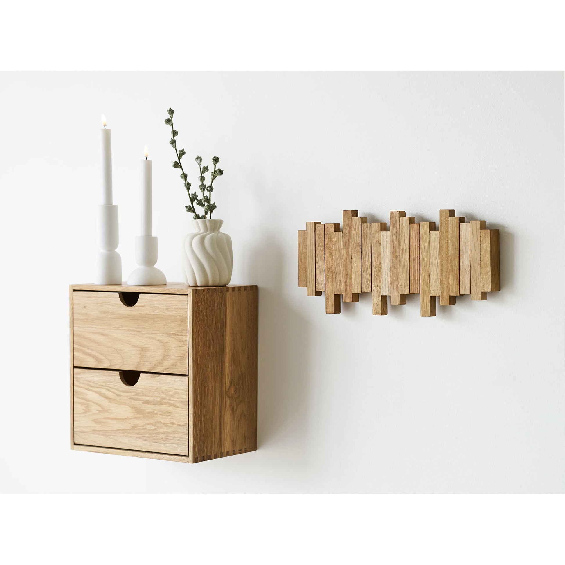 Caltra Knagerække - Knagerække, Egetræ, Natur  3X40X18 Cm  ⎮ 5713917039739 ⎮ 4494055 