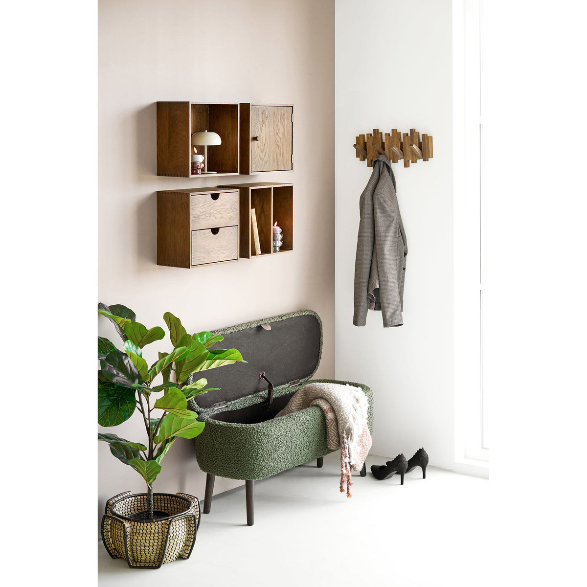 Caltra Knagerække - Knagerække, Egetræ, Mørkebrun 40X18 Cm ⎮ 5713917047079 ⎮ 4494080 