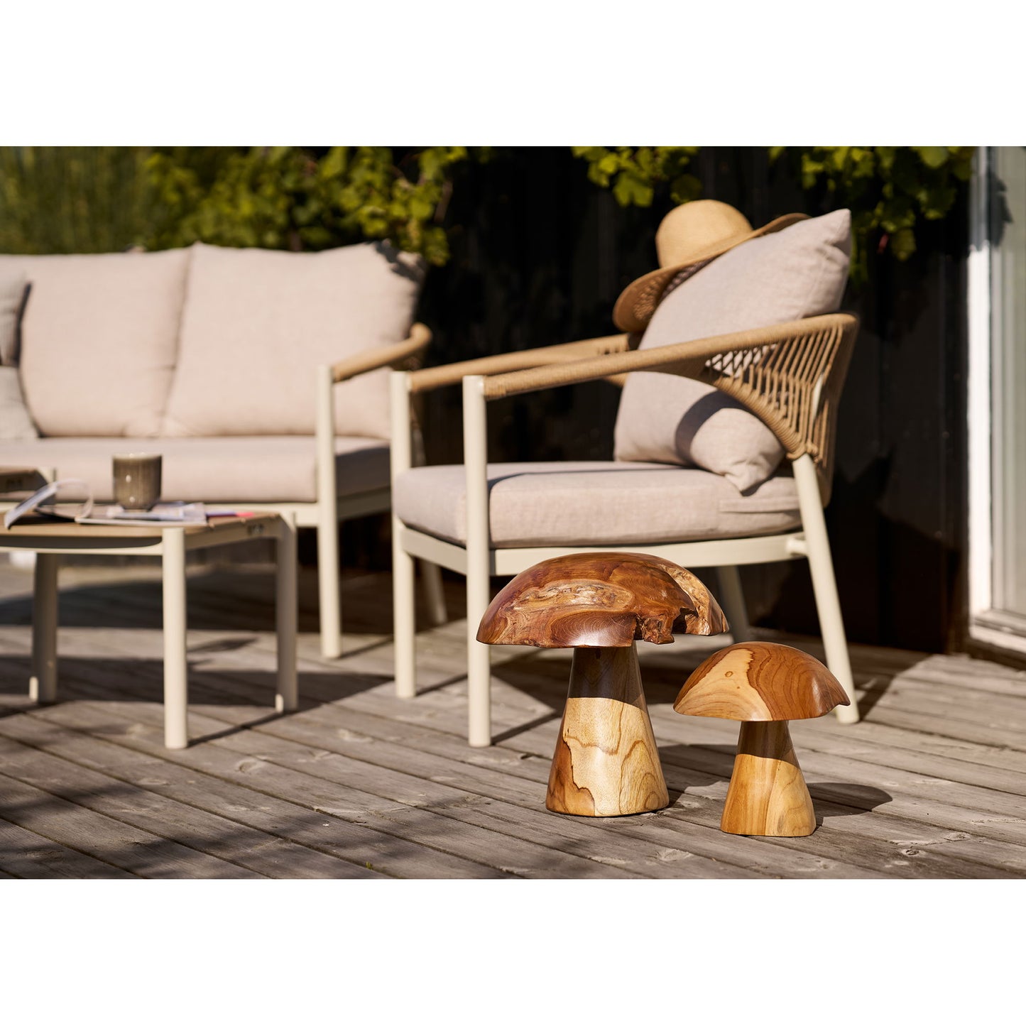 Kodi Dekorations Svampe - Dekorations Svampe, Teak, Natur, Sæt Af 2 ⎮ 5713917041268 ⎮ 4501180 