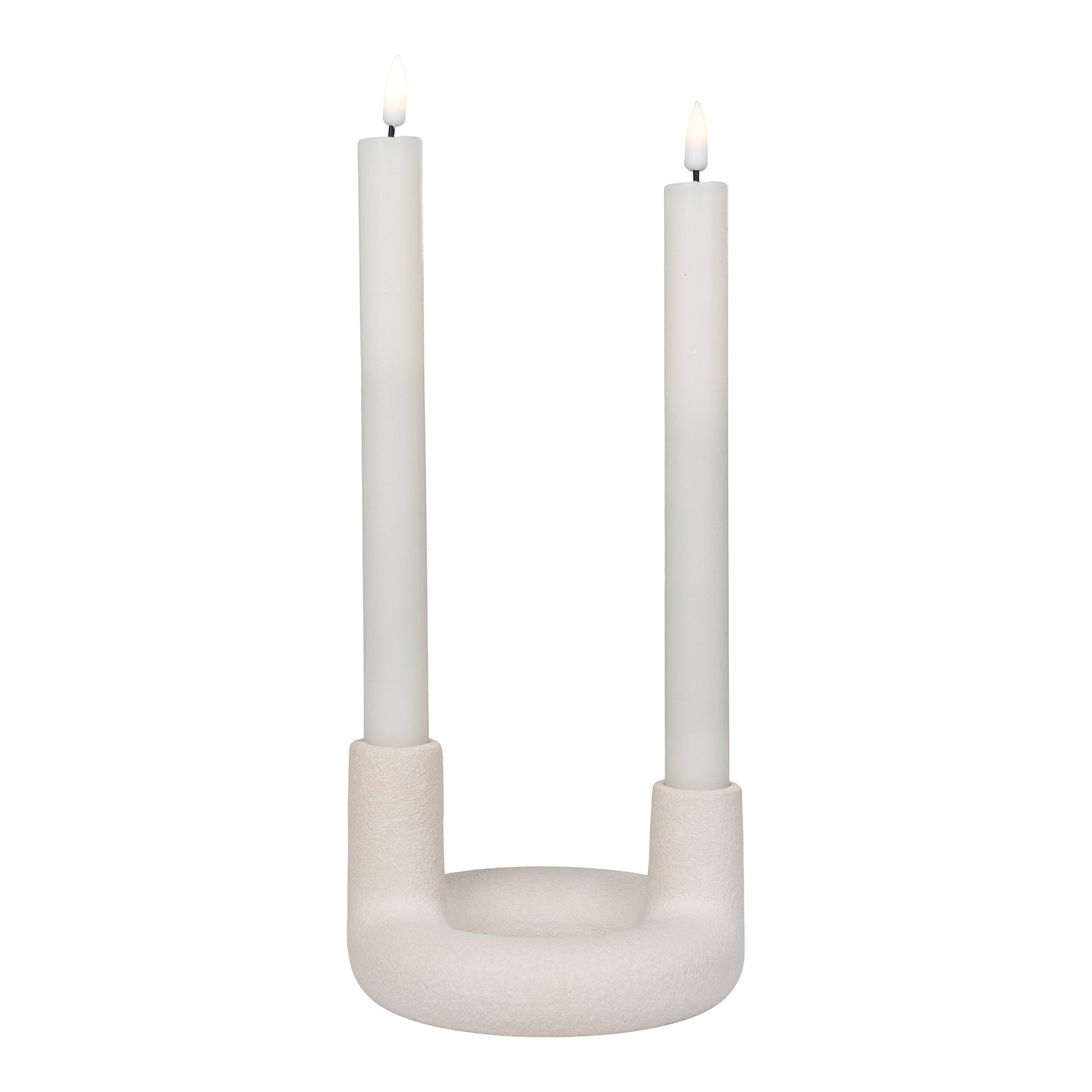 Lysestage - Lysestage, Keramik, Beige, Ø13X8,5 Cm ⎮ 5713917024551 ⎮ 4561178 