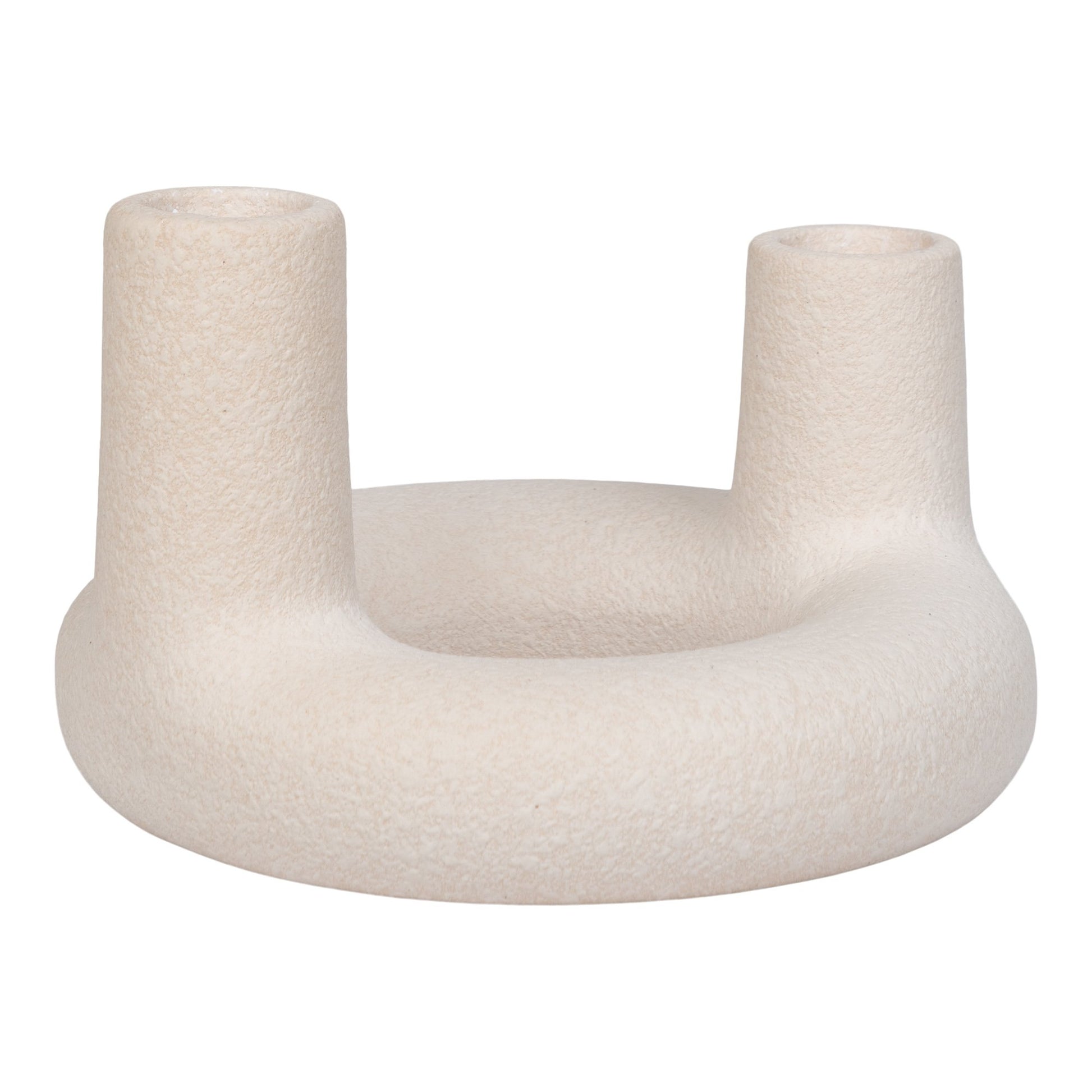 Lysestage - Lysestage, Keramik, Beige, Ø13X8,5 Cm ⎮ 5713917024551 ⎮ 4561178 