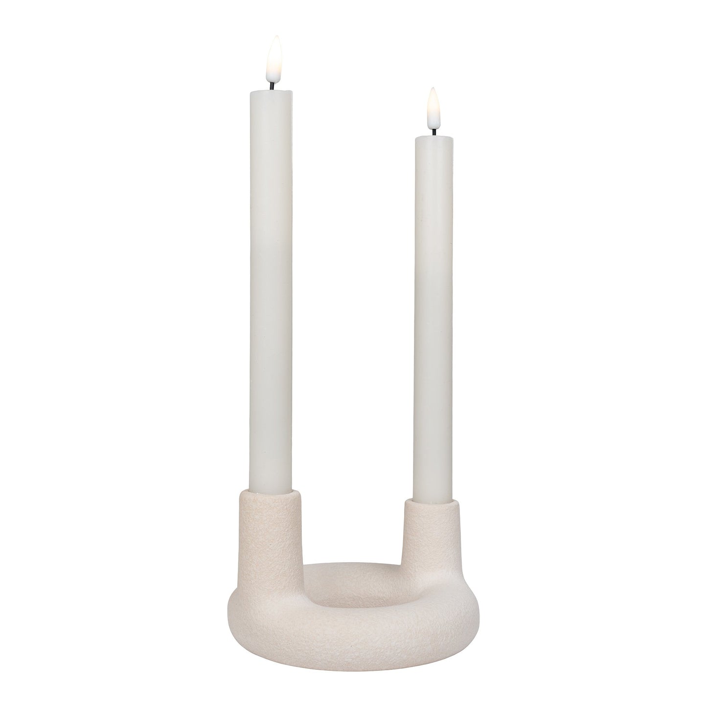 Lysestage - Lysestage, Keramik, Beige, Ø13X8,5 Cm ⎮ 5713917024551 ⎮ 4561178 