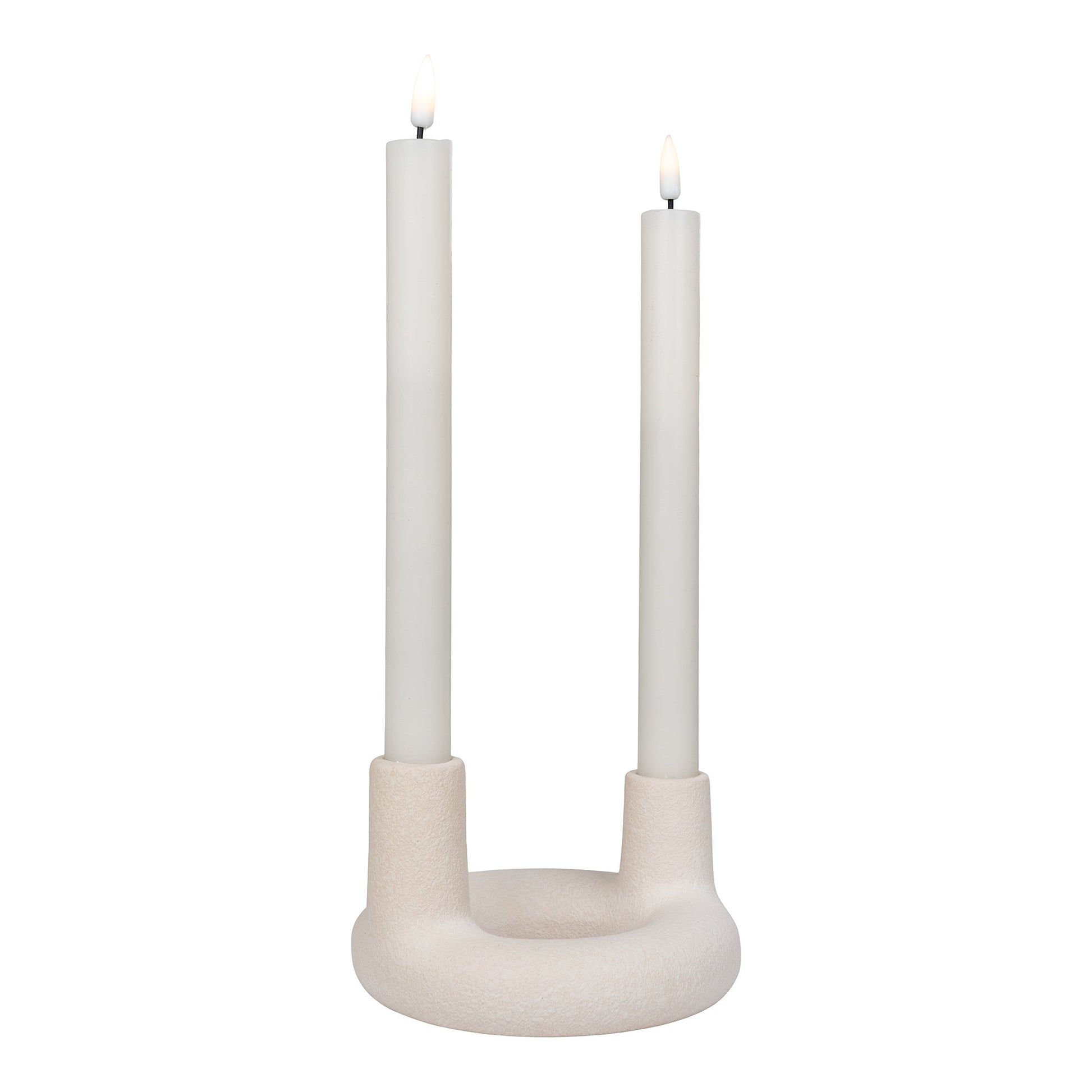 Lysestage - Lysestage, Keramik, Beige, Ø13X8,5 Cm ⎮ 5713917024551 ⎮ 4561178 