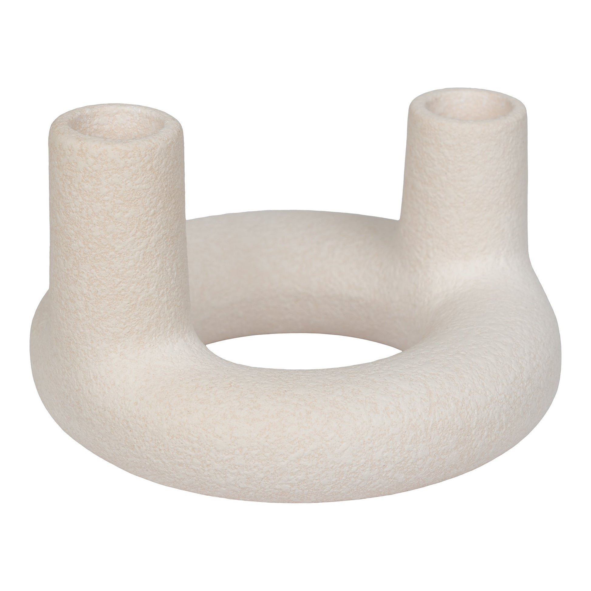 Lysestage - Lysestage, Keramik, Beige, Ø13X8,5 Cm ⎮ 5713917024551 ⎮ 4561178 