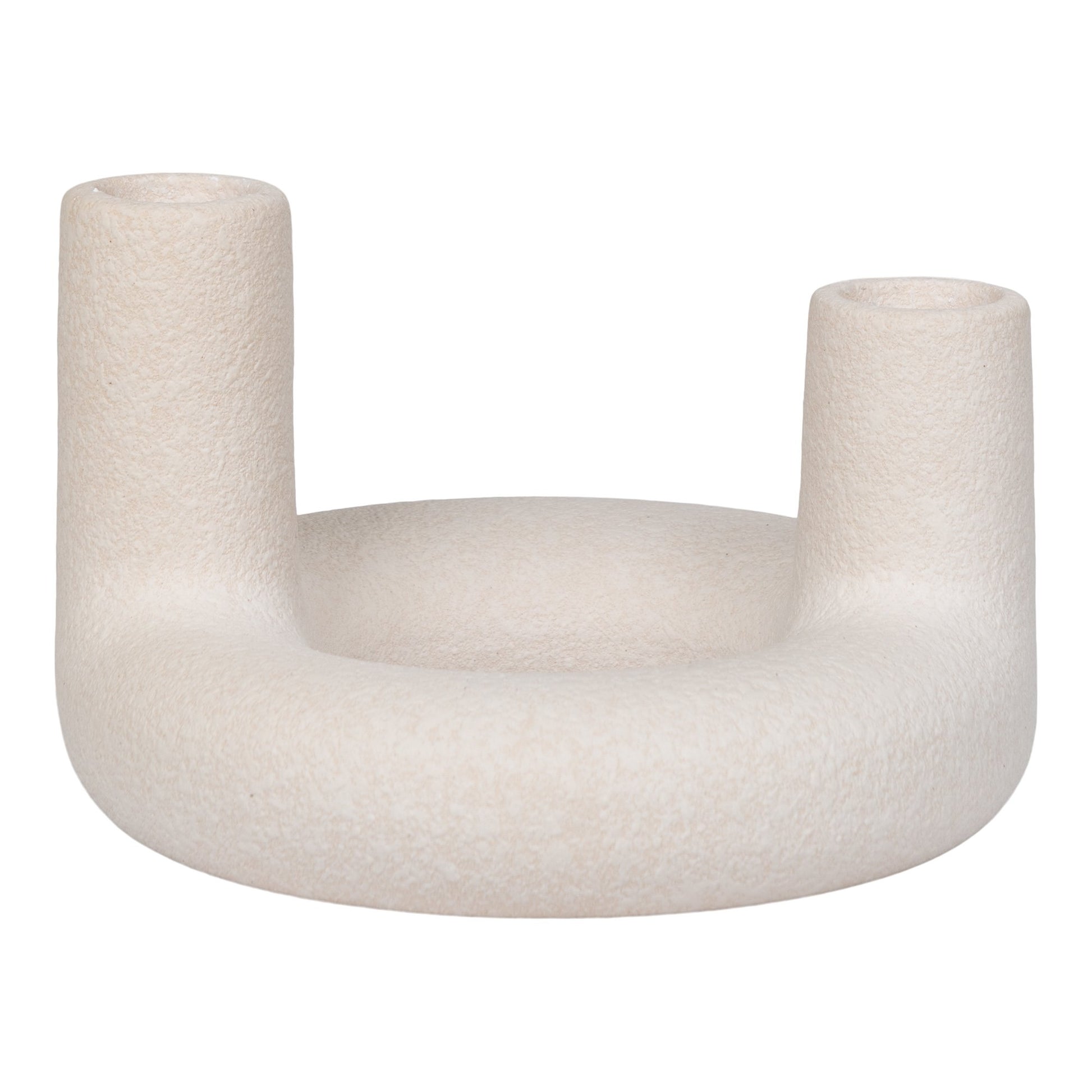 Lysestage - Lysestage, Keramik, Beige, Ø13X8,5 Cm ⎮ 5713917024551 ⎮ 4561178 