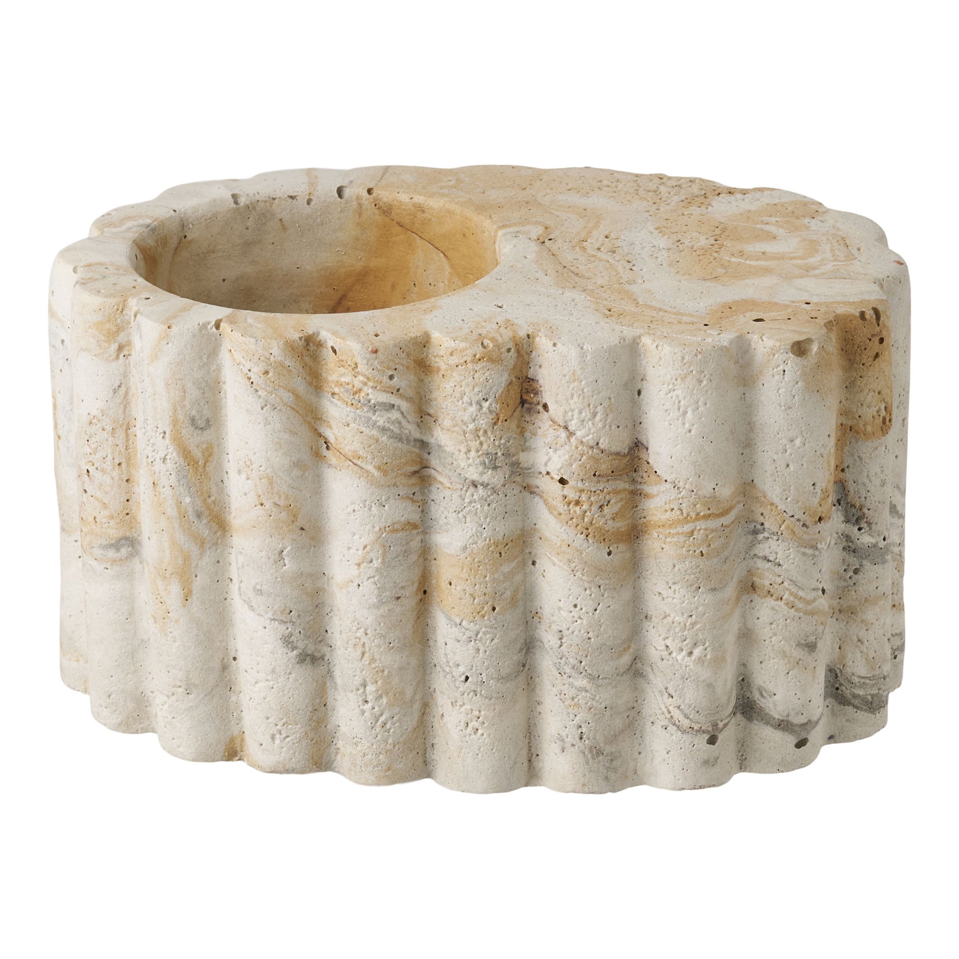 Fyrfadsstage - Fyrfadsstage, Cement, Brun/Beige Ø10,5X6 Cm ⎮ 5713917036516 ⎮ 4561195 