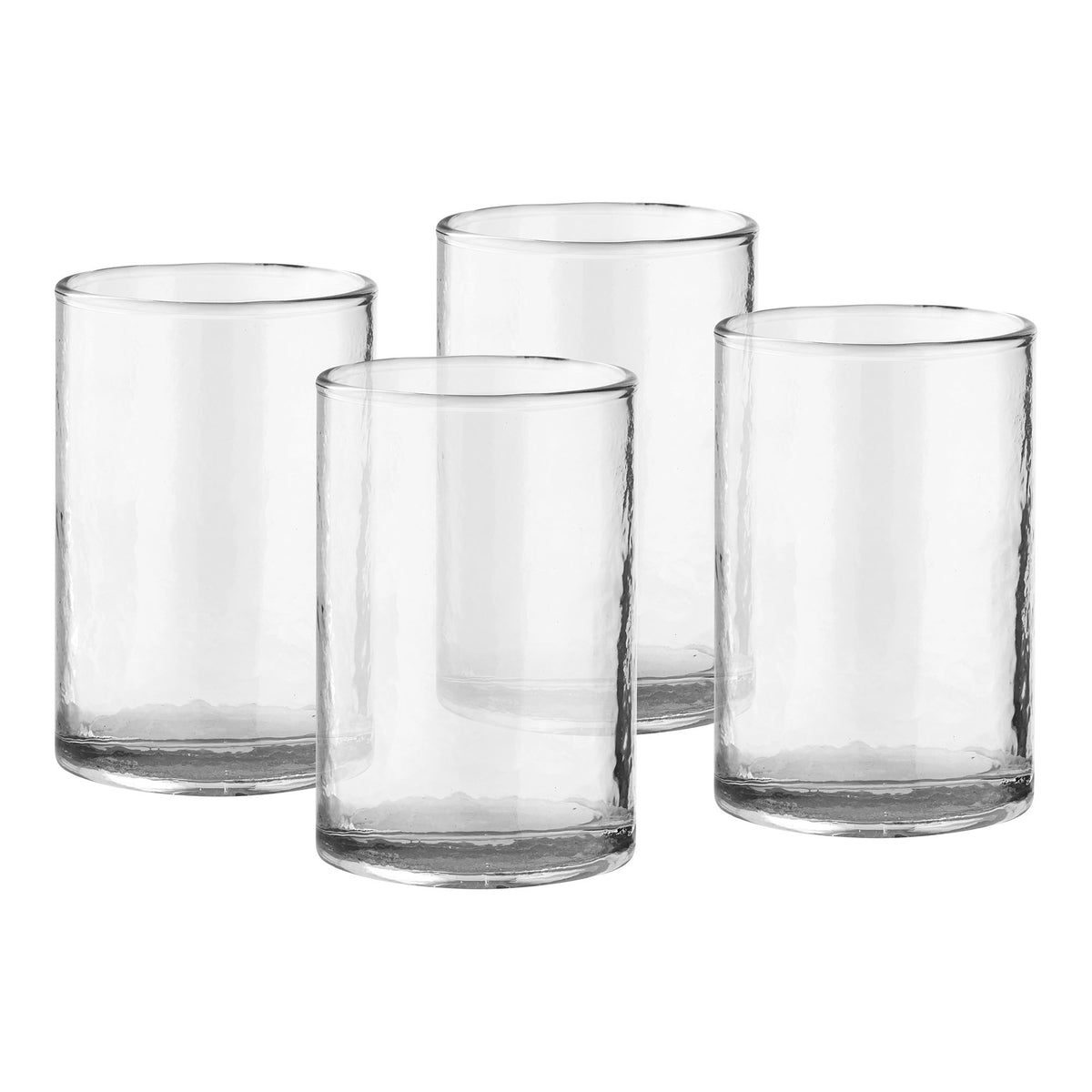 Nalanda Hamret Drikkeglas - Hamret Drikkeglas, Klar, Sæt Af 4 Ø7X10 Cm, 385 Ml  ⎮ 5713917045341 ⎮ 4750001 