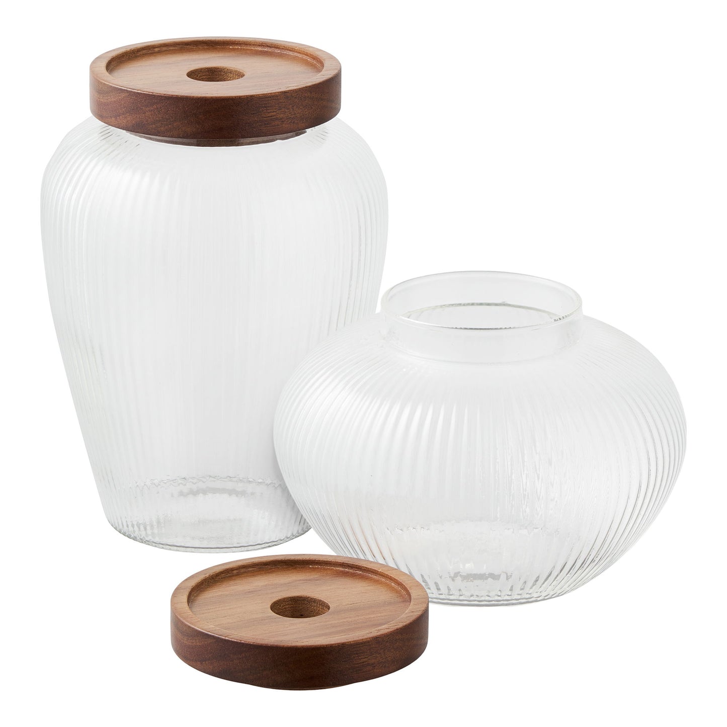Maya Opbevaringsglas - Opbevaringsglas, Glas/Acacia Sæt Af 2 ⎮ 5713917042098 ⎮ 4780010 