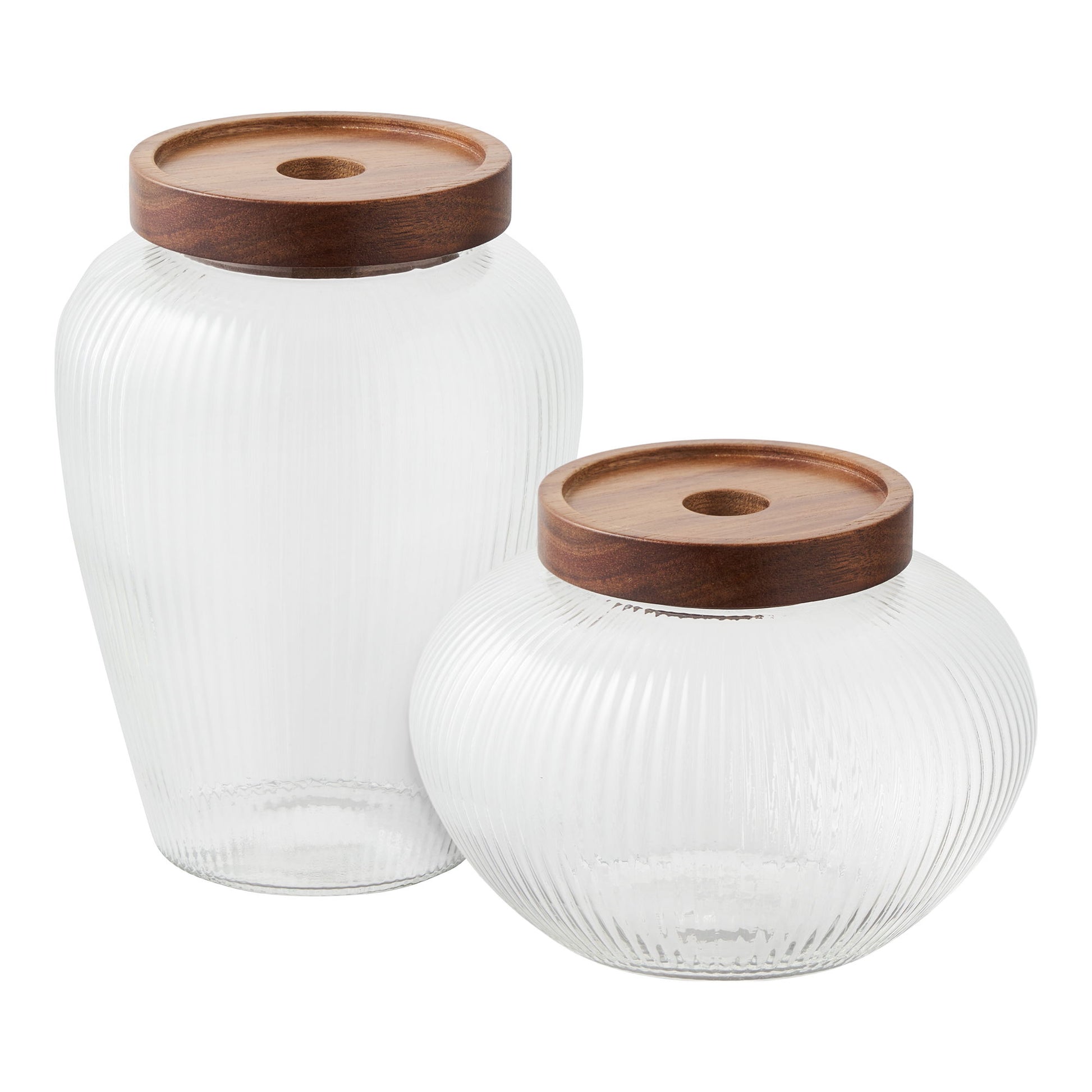Maya Opbevaringsglas - Opbevaringsglas, Glas/Acacia Sæt Af 2 ⎮ 5713917042098 ⎮ 4780010 