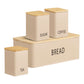 Tula Brødkasse - Brødkasse Med 3 Dåser, Metal/Bambus, Beige, Sæt Af 4 ⎮ 5713917042470 ⎮ 4780012 