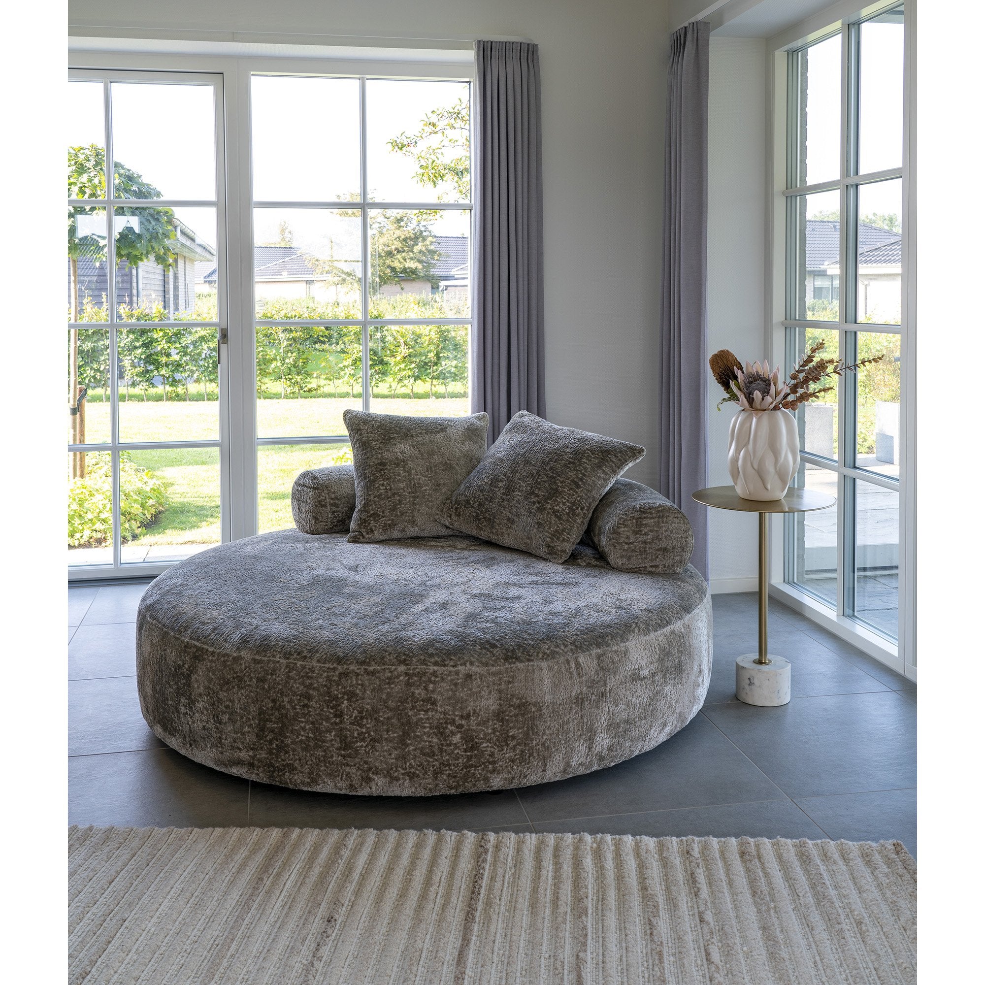 Cairo Daybed - Daybed Med 2 Puder I Chenille, Rund, Natur, Hn1251 ⎮ 5713917025664 ⎮ 5029050 