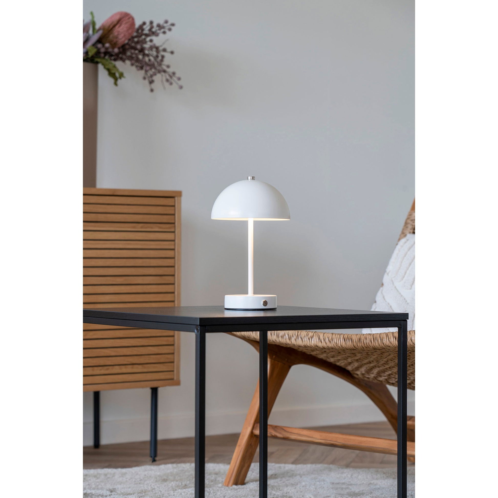 Holt Led Bordlampe - Bordlampe, Genopladelig, Hvid/Stål ⎮ 5713917031337 ⎮ 6405201 