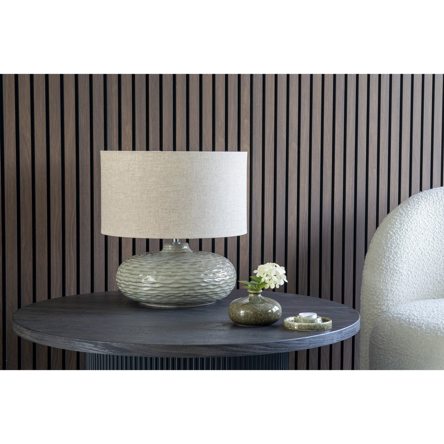 Oldham Bordlampe - Bordlampe Med Lampeskærm, Keramik, Grøn ⎮ 5713917025114 ⎮ 6406280 