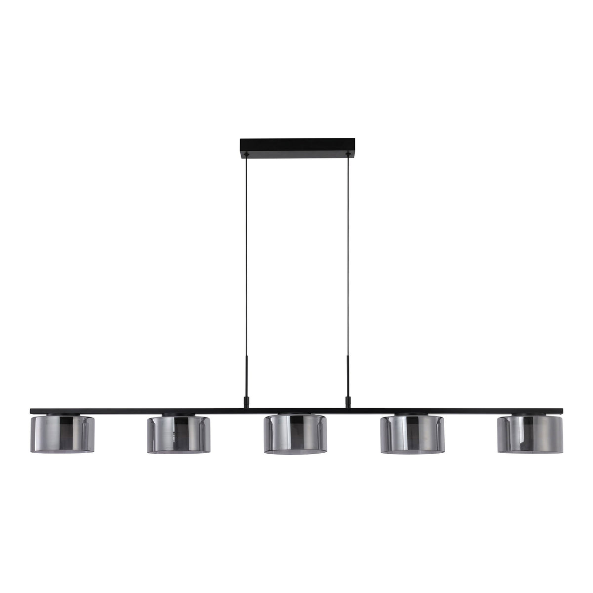 Cholet Pendel - Pendel Med 5 Led, Stål/Glas, Sort/Klar ⎮ 5713917047543 ⎮ 6406324 