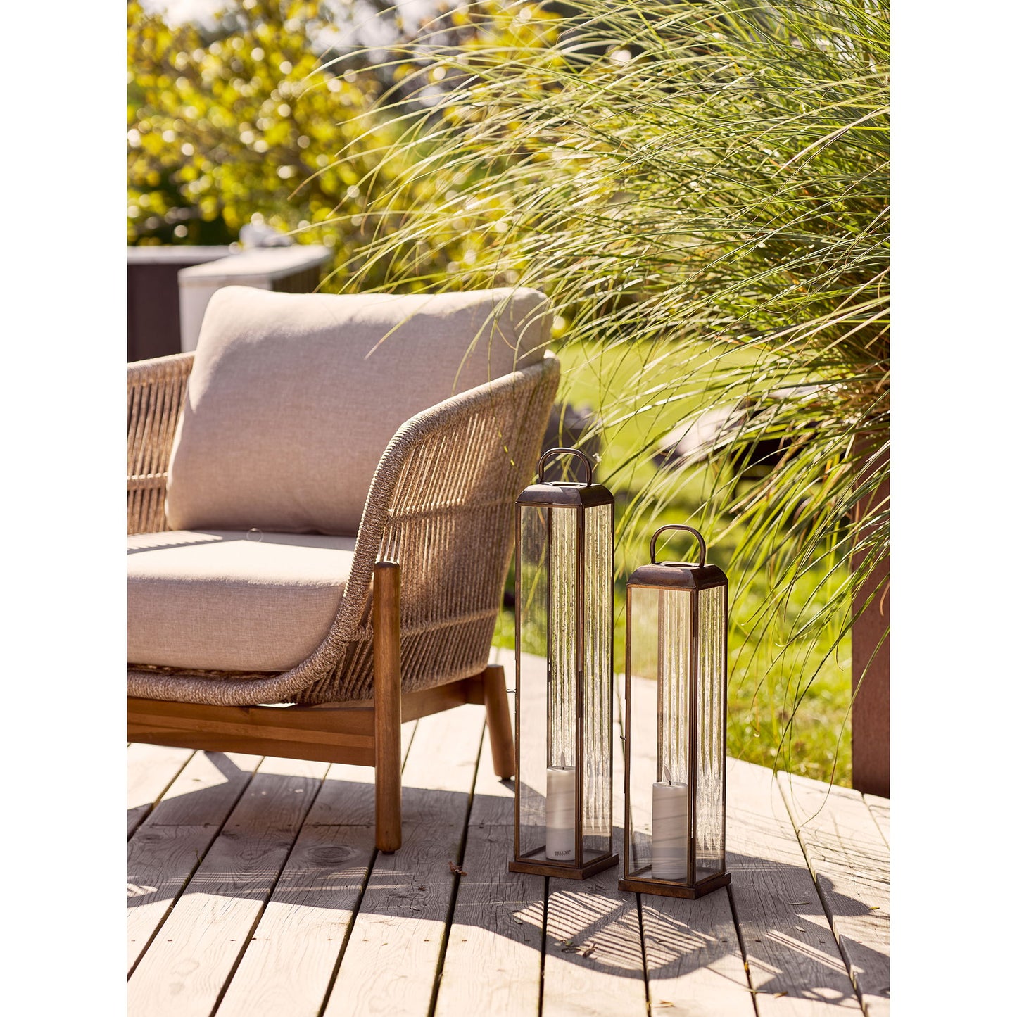 Herslev Lanterne - Lanterne, Glas/Metal, Antik Messing Look 12X12X60 Cm ⎮ 5713917041718 ⎮ 6409123 