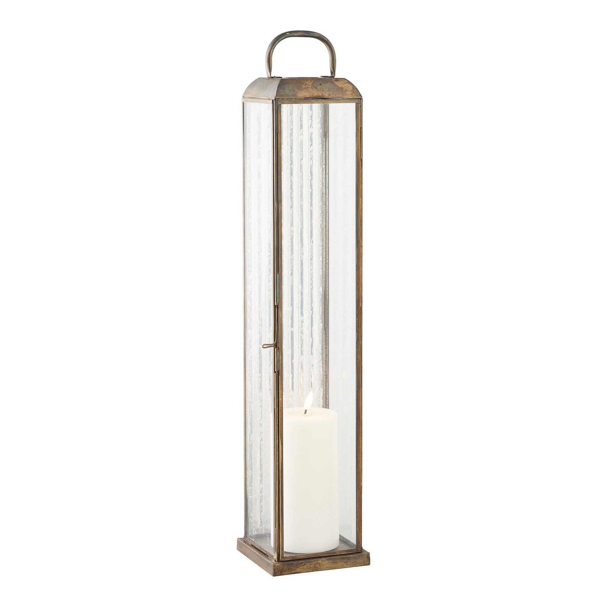 Herslev Lanterne - Lanterne, Glas/Metal, Antik Messing Look 12X12X60 Cm ⎮ 5713917041718 ⎮ 6409123 