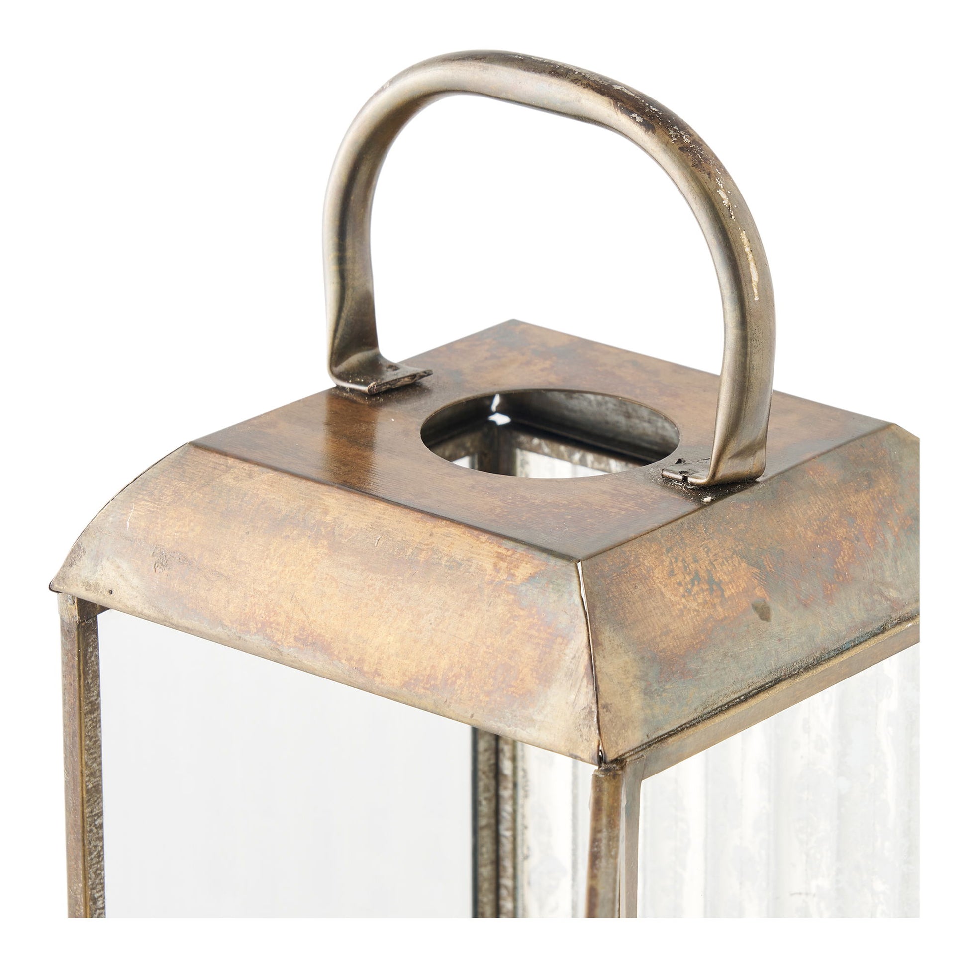 Herslev Lanterne - Lanterne, Glas/Metal, Antik Messing Look 12X12X49 Cm ⎮ 5713917041725 ⎮ 6409124 