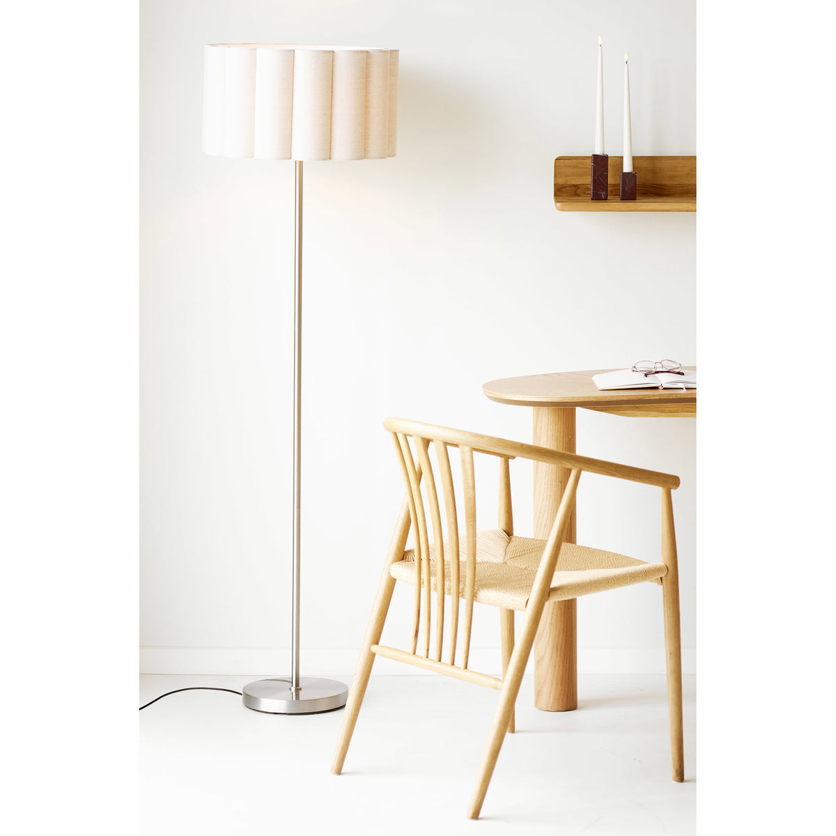Watton Gulvlampe - Gulvlampe, Stål/Linen, Grå/Beige ⎮ 5713917046713 ⎮ 6550003 