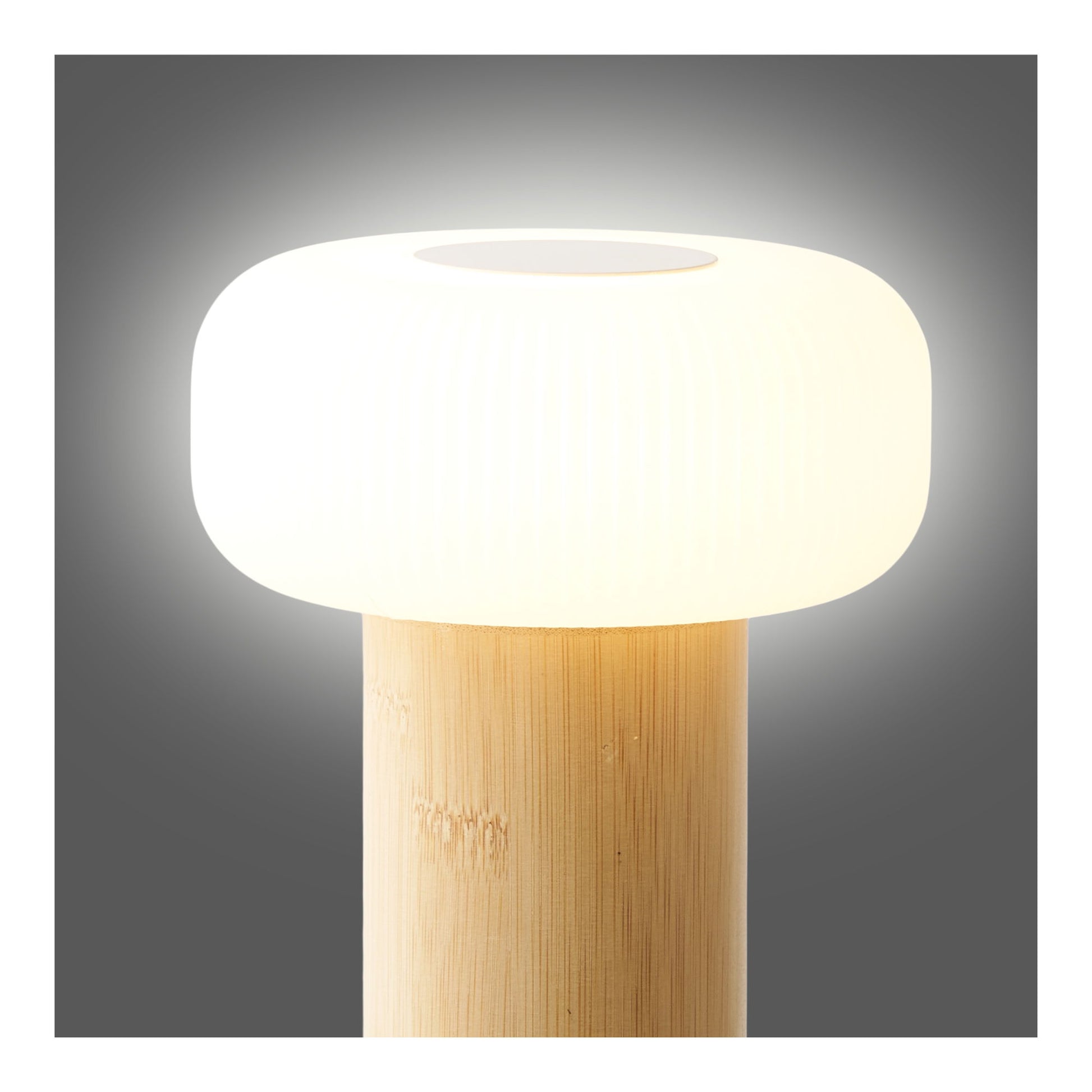 Stafford Bordlampe - Bordlampe, Genopladelig, Bambus/Metal/Pe, Natur/Hvid  ⎮ 5713917042685 ⎮ 6700002 
