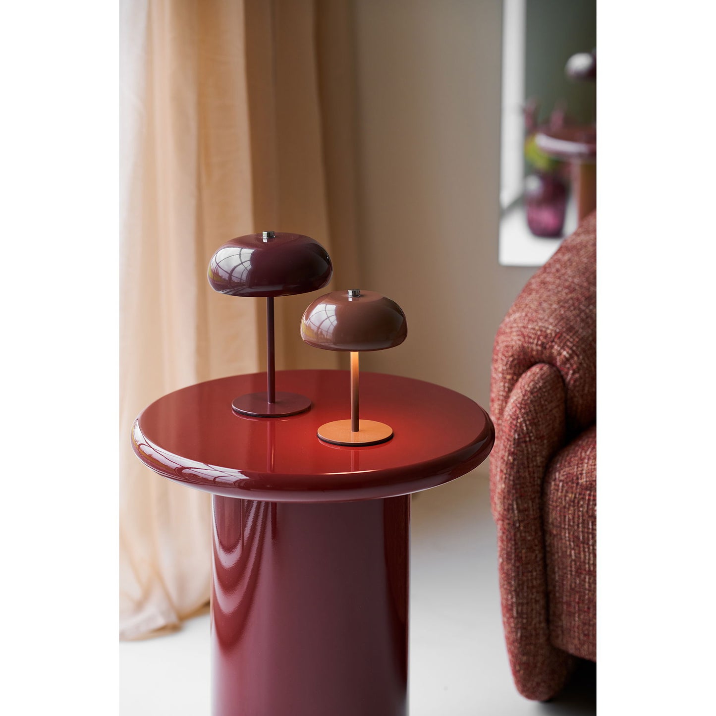 Margate Bordlampe - Bordlampe, Genopladelig, Metal, Bordeaux  Ø16 Cm ⎮ 5713917042708 ⎮ 6700004 