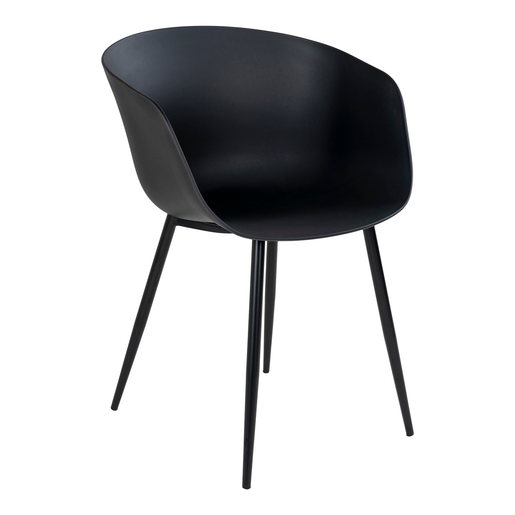 Roda Spisebordsstol - Spisebordsstol, Sort Med Sorte Ben ⎮ Sæt af 2 stk. ⎮ 5713917003914 ⎮ 7001125 