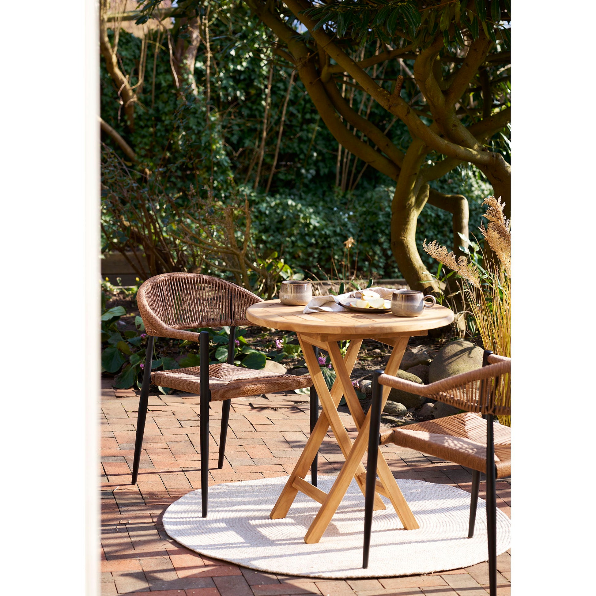Canari Spisebordsstol - Spisebordsstol, Aluminium/Pe Rattan, Natur, Sort Stel ⎮ Sæt af 2 stk. ⎮ 5713917034635 ⎮ 7001175 