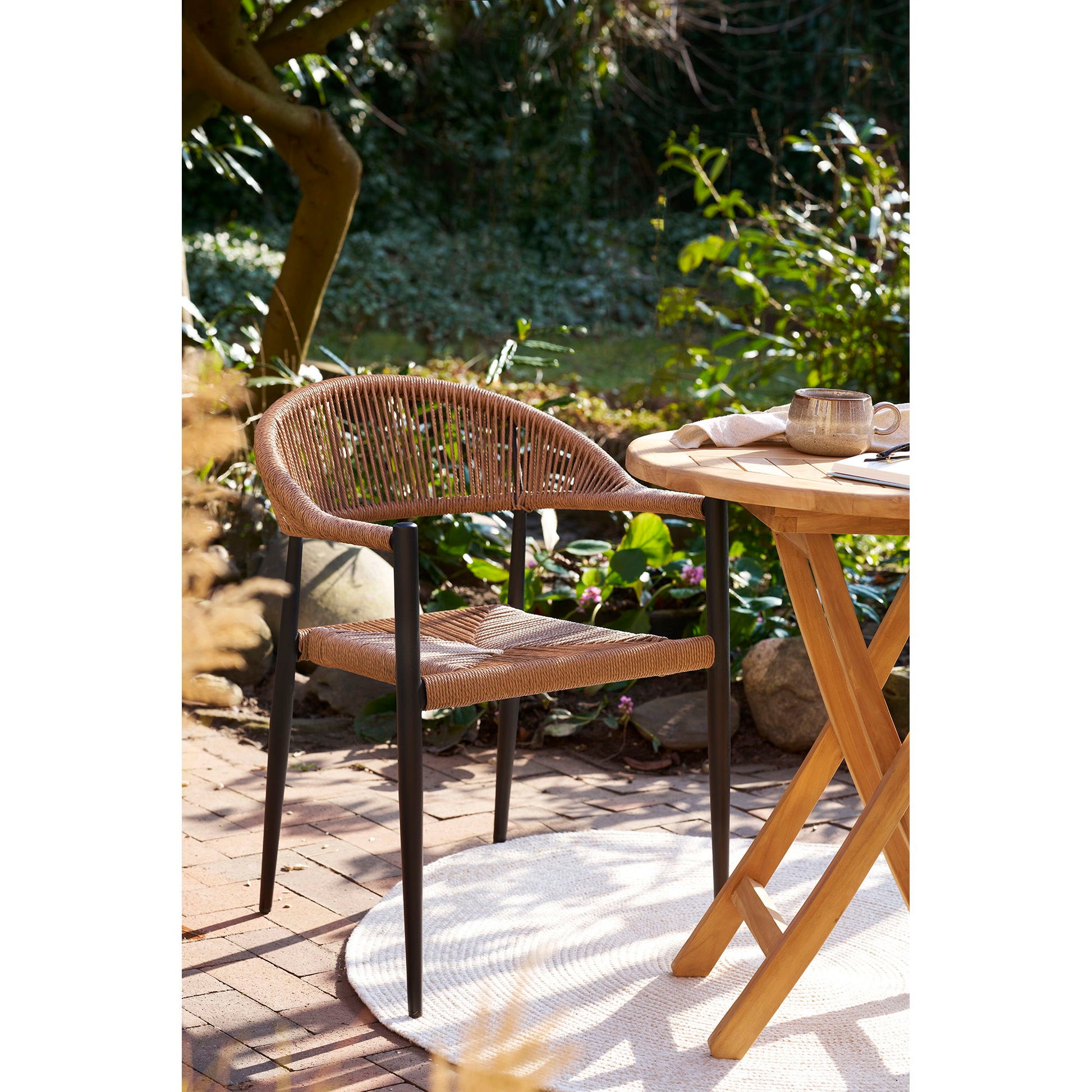 Canari Spisebordsstol - Spisebordsstol, Aluminium/Pe Rattan, Natur, Sort Stel ⎮ Sæt af 2 stk. ⎮ 5713917034635 ⎮ 7001175 