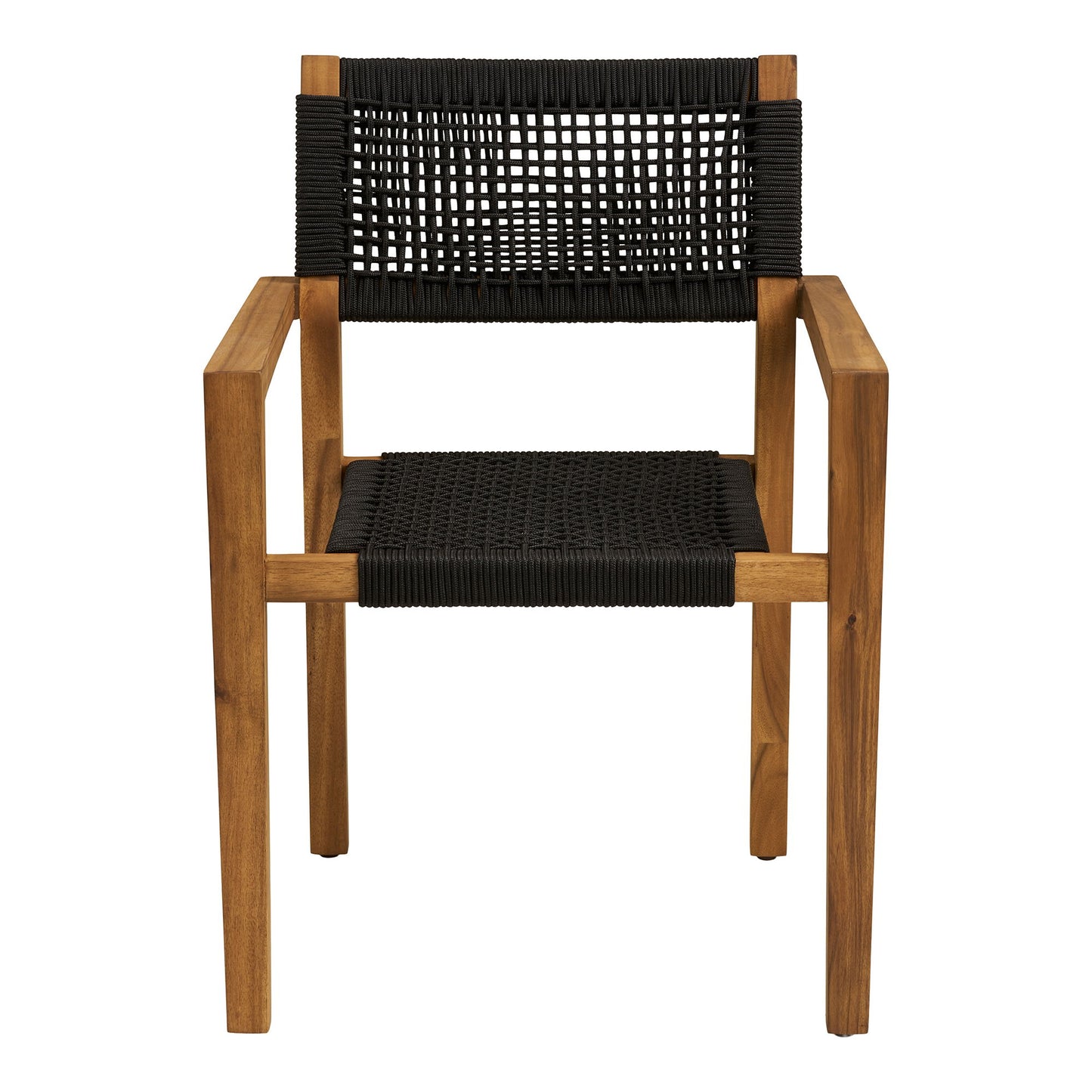 Anzio Spisebordsstol - Spisebordsstol, Akacie/Polyester, Sort/Natur ⎮ Sæt af 2 stk. ⎮ 5713917041381 ⎮ 7001195 