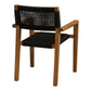 Anzio Spisebordsstol - Spisebordsstol, Akacie/Polyester, Sort/Natur ⎮ Sæt af 2 stk. ⎮ 5713917041381 ⎮ 7001195 