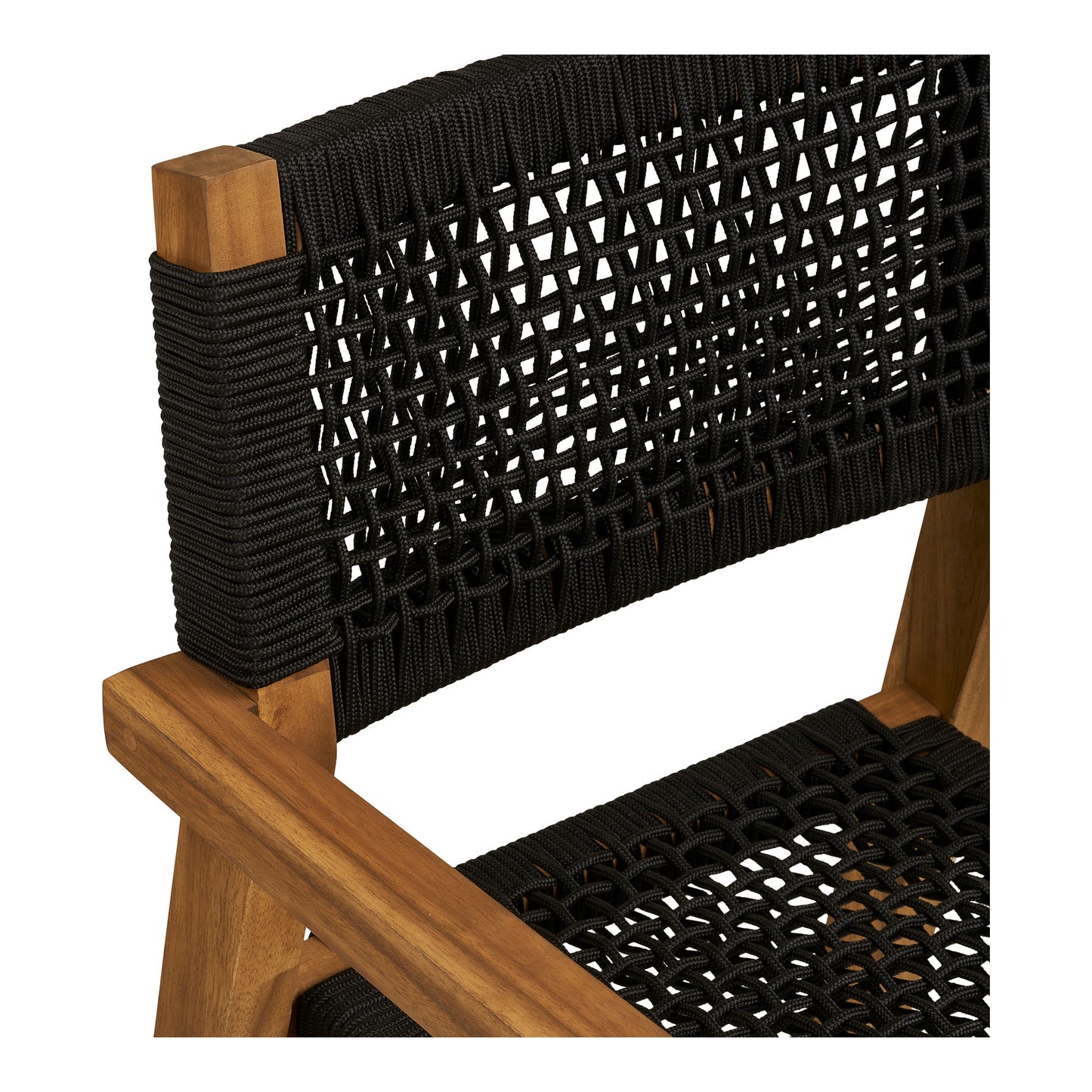Anzio Spisebordsstol - Spisebordsstol, Akacie/Polyester, Sort/Natur ⎮ Sæt af 2 stk. ⎮ 5713917041381 ⎮ 7001195 