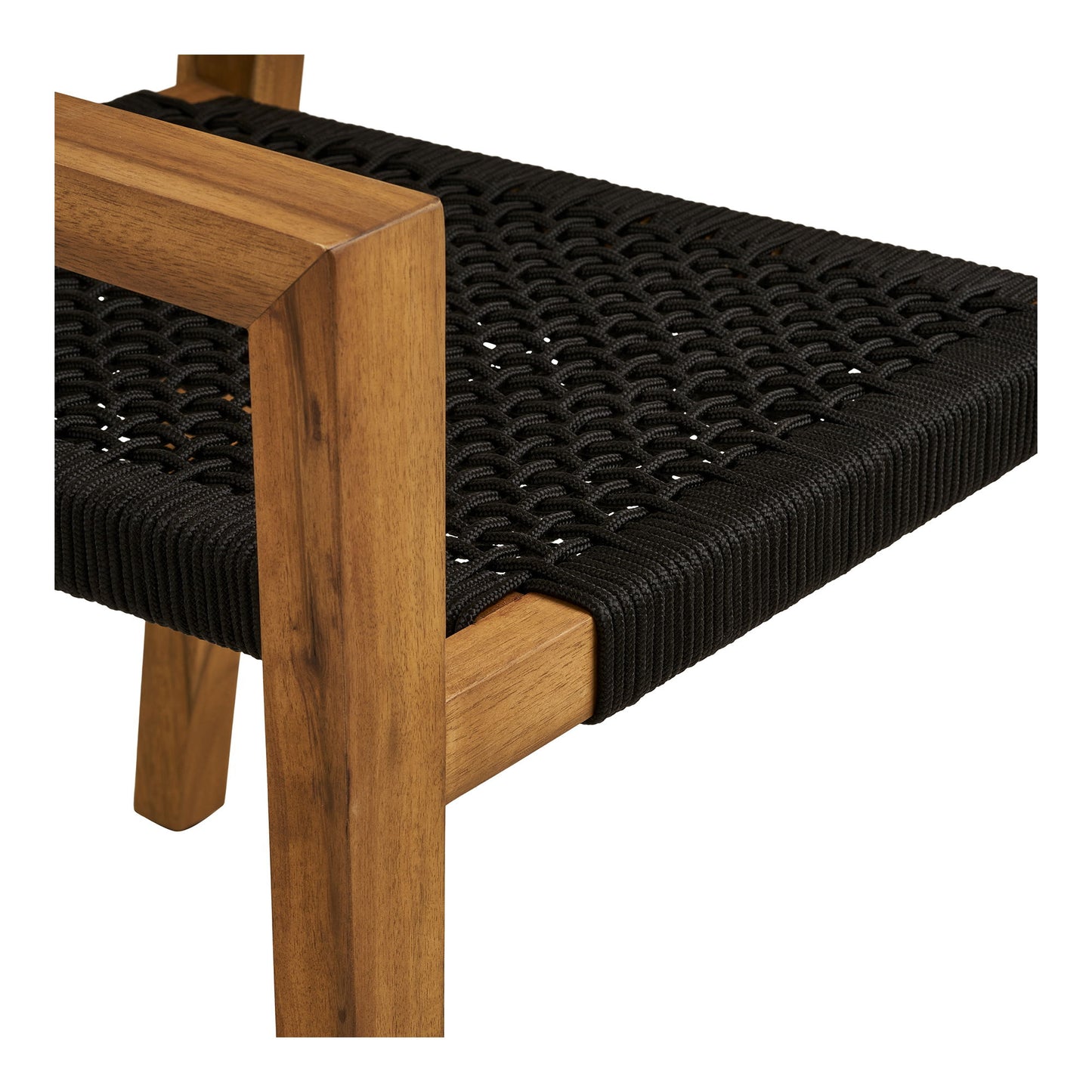 Anzio Spisebordsstol - Spisebordsstol, Akacie/Polyester, Sort/Natur ⎮ Sæt af 2 stk. ⎮ 5713917041381 ⎮ 7001195 