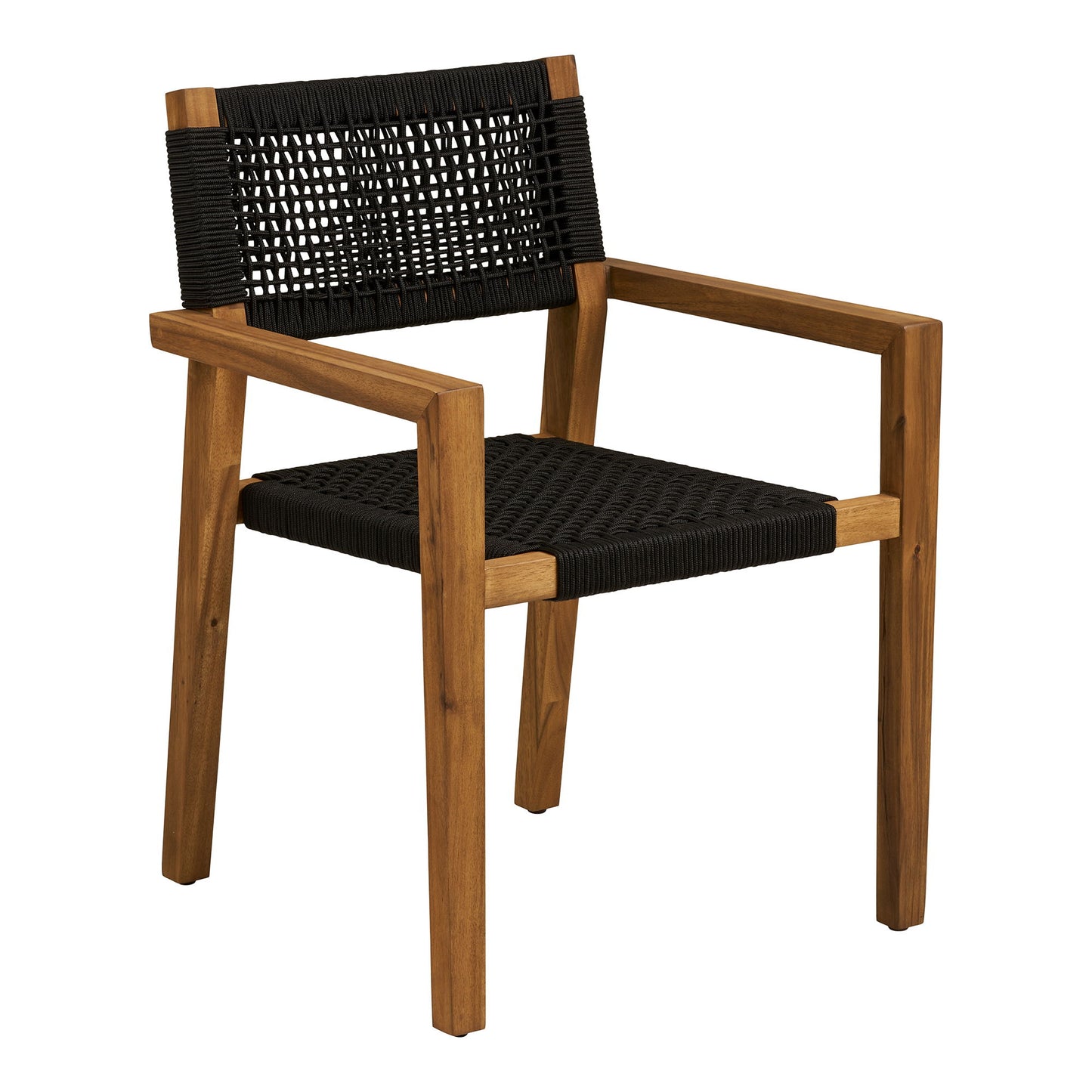 Anzio Spisebordsstol - Spisebordsstol, Akacie/Polyester, Sort/Natur ⎮ Sæt af 2 stk. ⎮ 5713917041381 ⎮ 7001195 