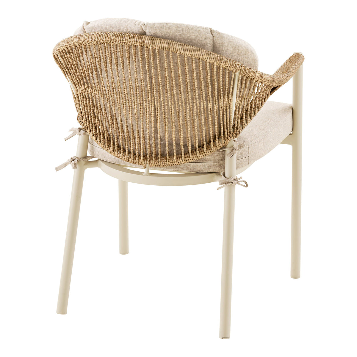 Abela Spisebordsstol - Spisebordsstol, Aluminium/Polyester/Pe Rattan, Sand/Natur, Inkl. Hynde ⎮ Sæt af 2 stk. ⎮ 5713917049844 ⎮ 7001221