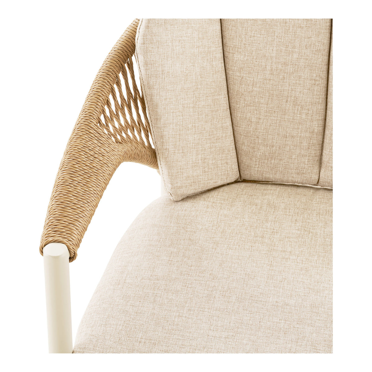 Abela Spisebordsstol - Spisebordsstol, Aluminium/Polyester/Pe Rattan, Sand/Natur, Inkl. Hynde ⎮ Sæt af 2 stk. ⎮ 5713917049844 ⎮ 7001221