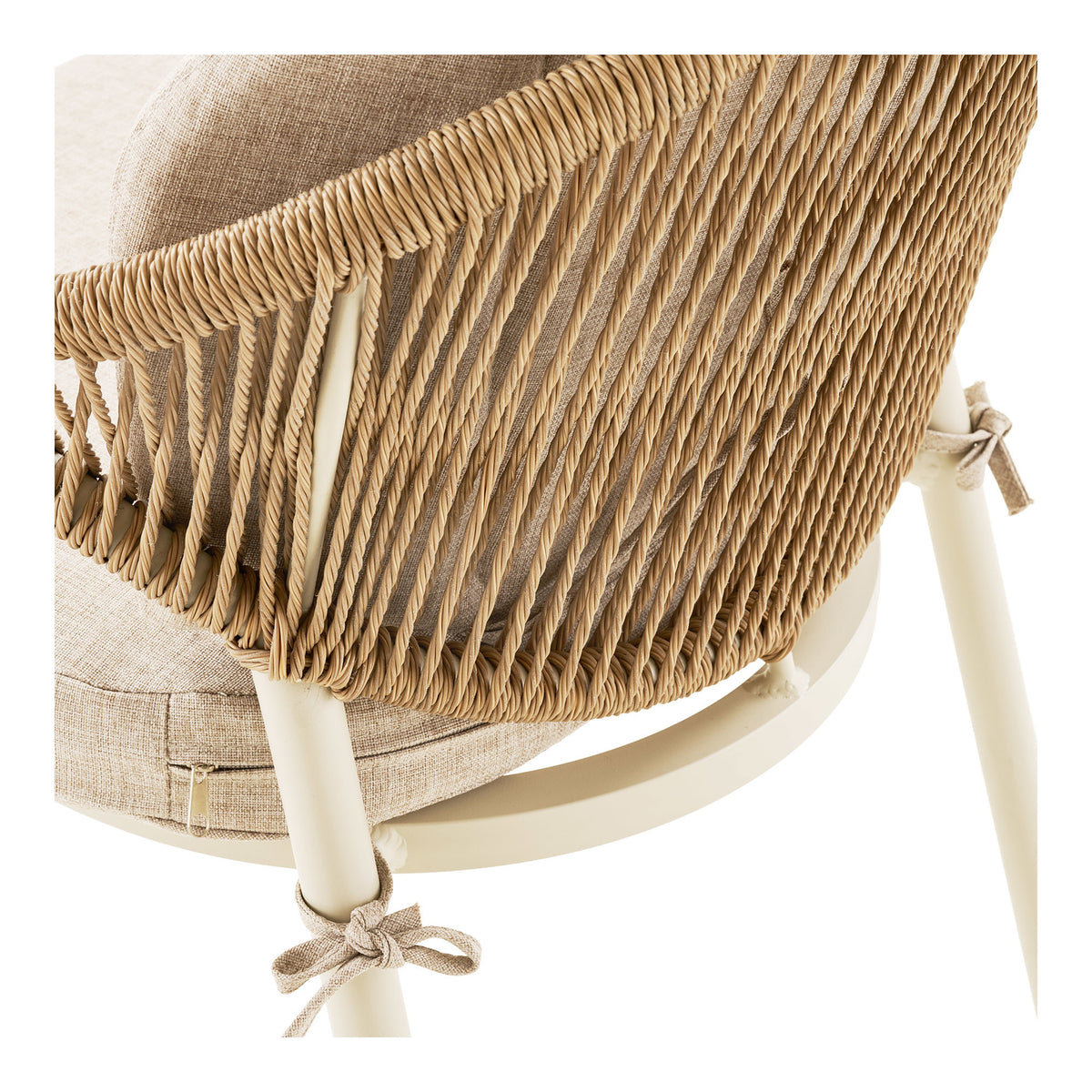 Abela Spisebordsstol - Spisebordsstol, Aluminium/Polyester/Pe Rattan, Sand/Natur, Inkl. Hynde ⎮ Sæt af 2 stk. ⎮ 5713917049844 ⎮ 7001221